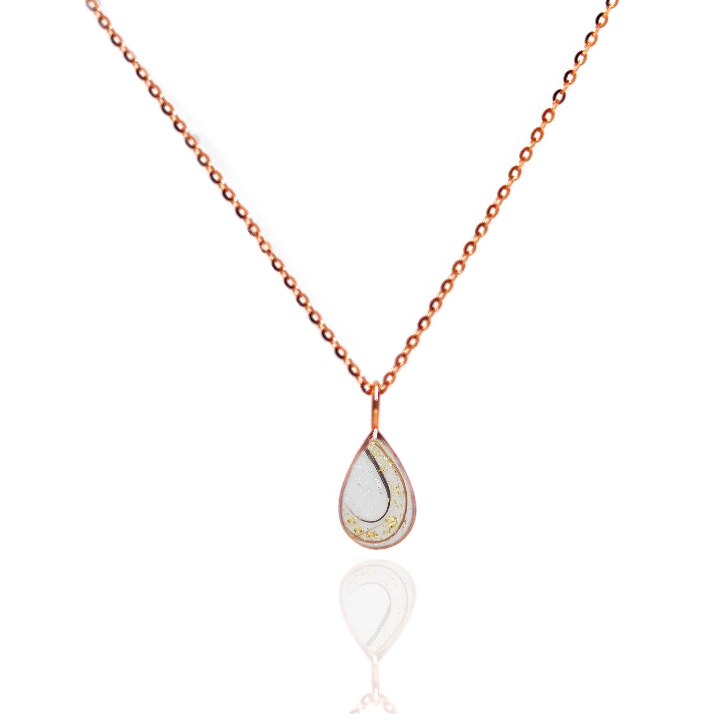 Vintage Teardrop Pendant Necklace for Women - 14K Gold Plated Hair/Fur Jewelry - Perfect for Weddings, Parties & Everyday Elegance