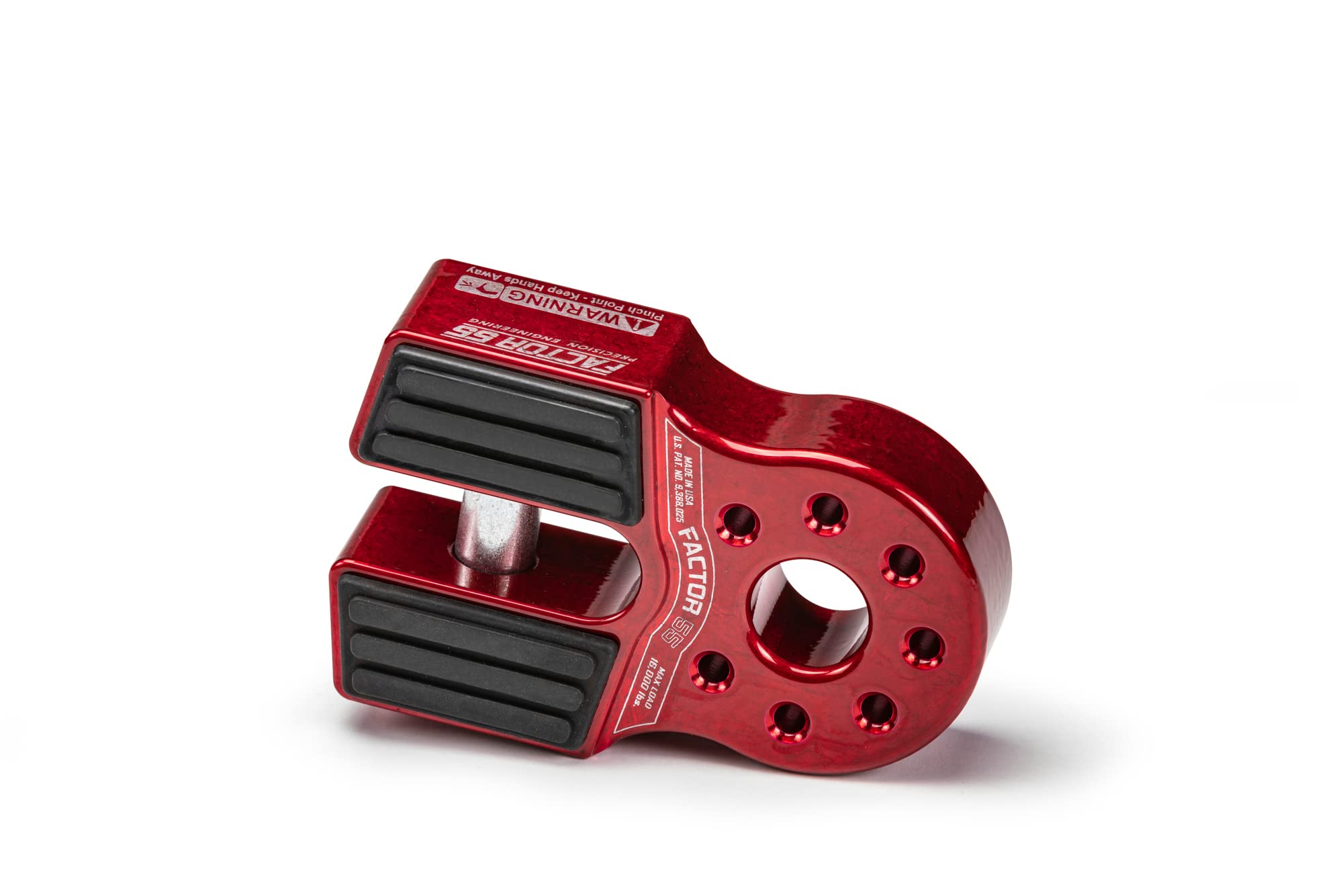 Factor 55 Flatlink Winch Shackle Mount - Heavy Duty 6,000 lbs Capacity for Steel & Synthetic Ropes - Red Off-Road Accessory - Perfect for Jeep Wrangler, Truck Recovery & 4x4 Adventures