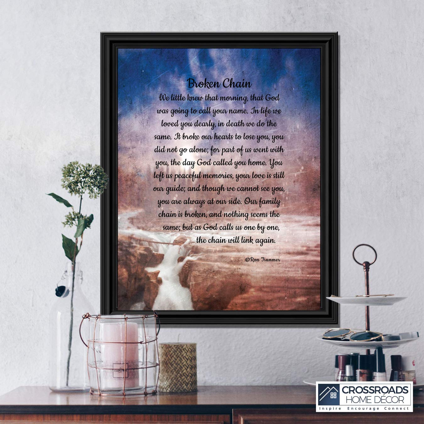 Broken Chain Memorial Frame - Sympathy Gift for Loved Ones | Home Décor & Remembrance