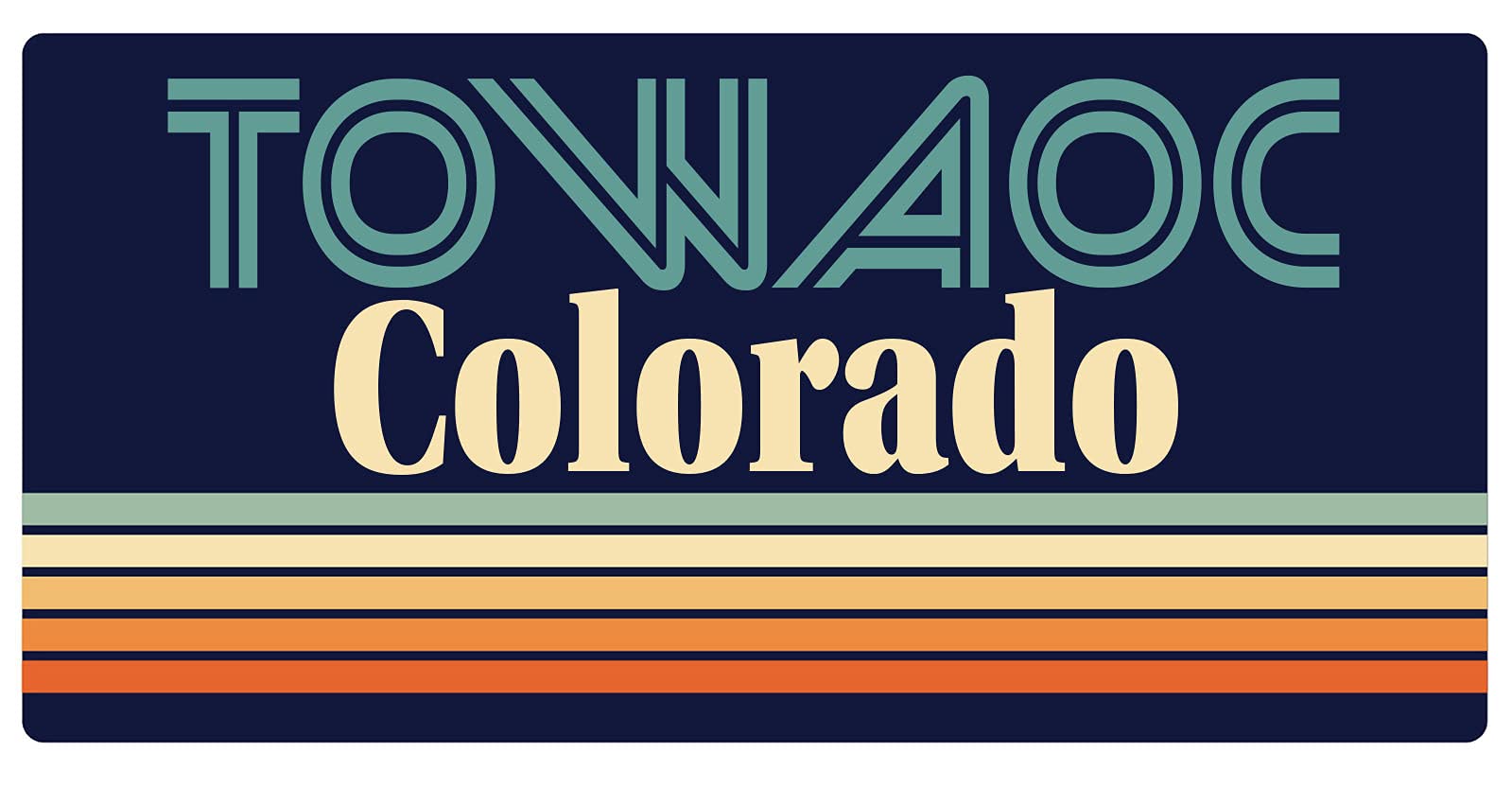 Vintage Retro Style 5 x 2.5 Inch Fridge Magnet - Colorado Towaoc Souvenir, Decorative Kitchen Accessory for Refrigerators, Whiteboards & Metal Surfaces