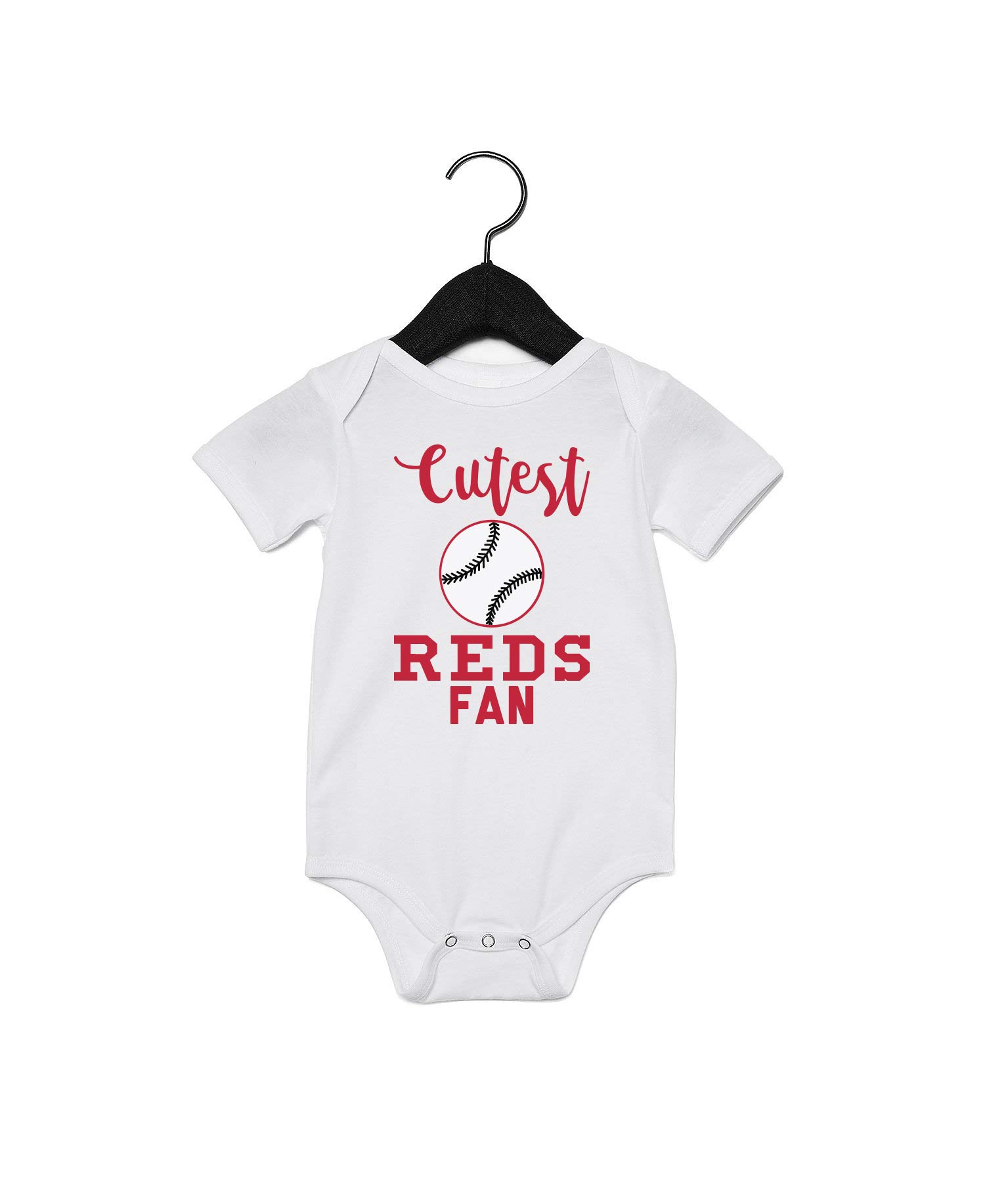 EGD Kids Adorable Fan Baseball Quote Baby Bodysuit - White | Soft Cotton Infant Onesie for Baseball Games, Team Spirit & Photo Shoots