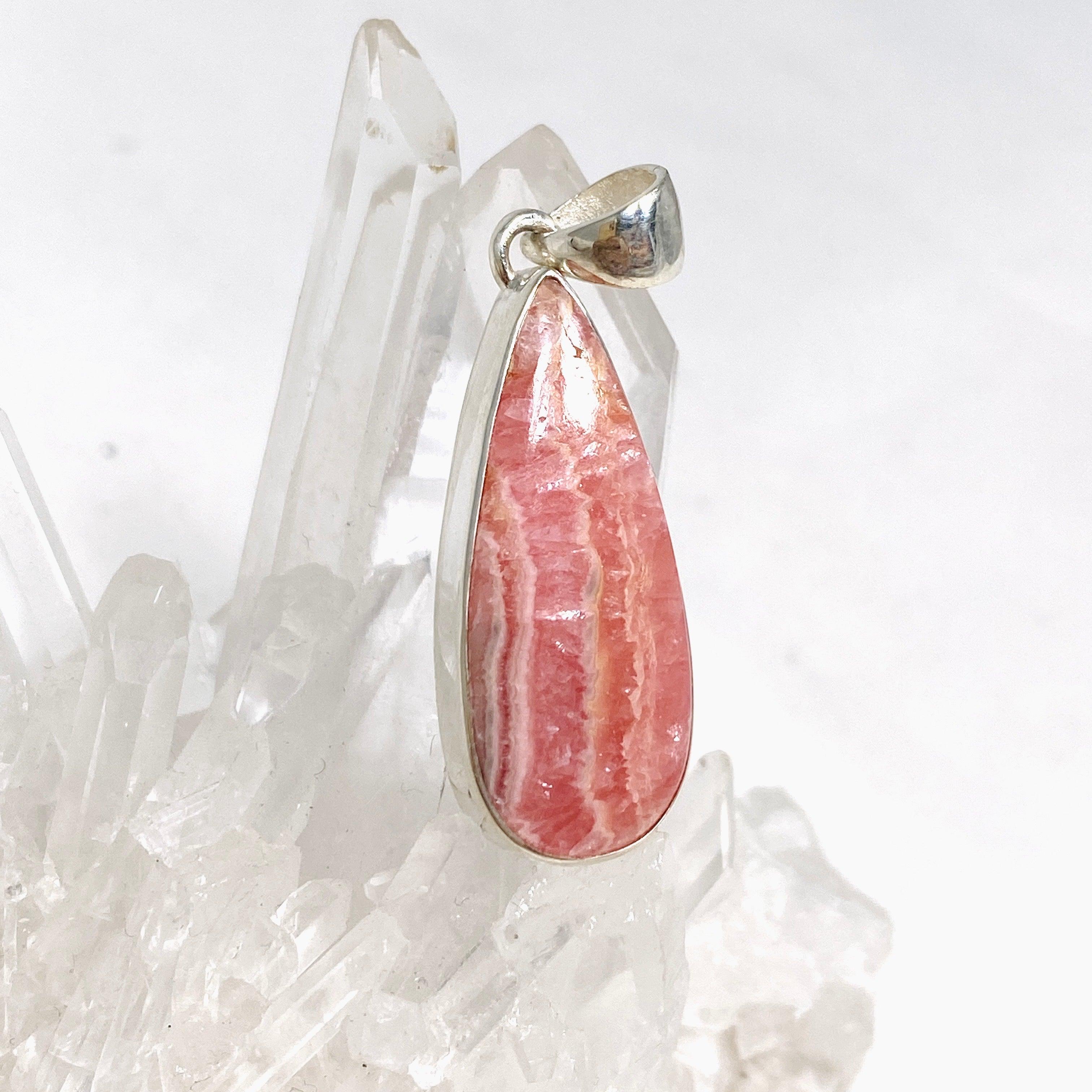 Rhodochrosite Teardrop Pendant Necklace KPGJ4328 - Elegant Gemstone Jewelry for Women, Perfect for Gifts, Weddings & Special Occasions