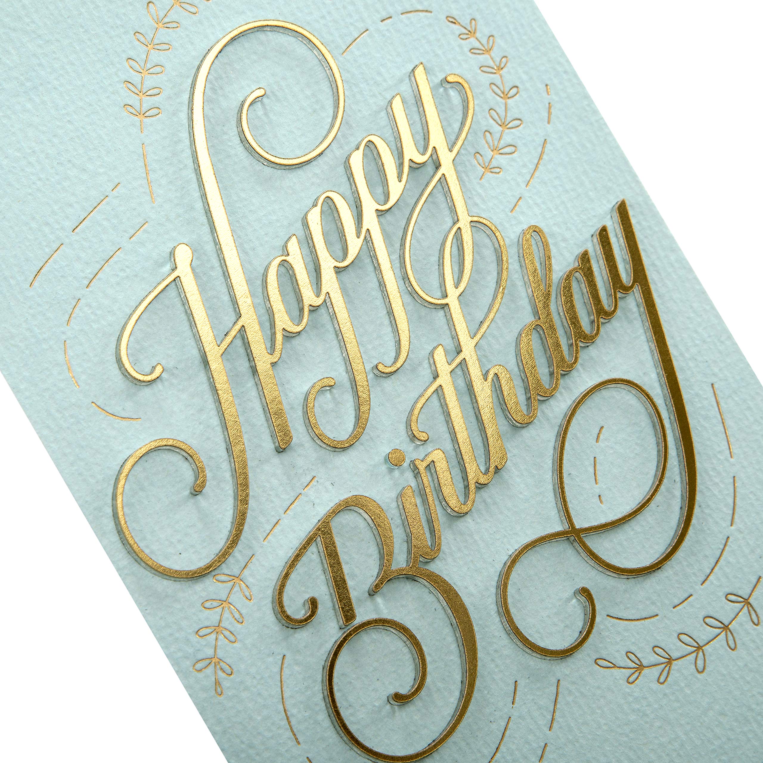 Hallmark Birthday Card - Classic Signature Collection with 3D Lettering | Elegant Greeting Card for Friends & Family | Perfect for Birthdays, Anniversaries & Special Occasions