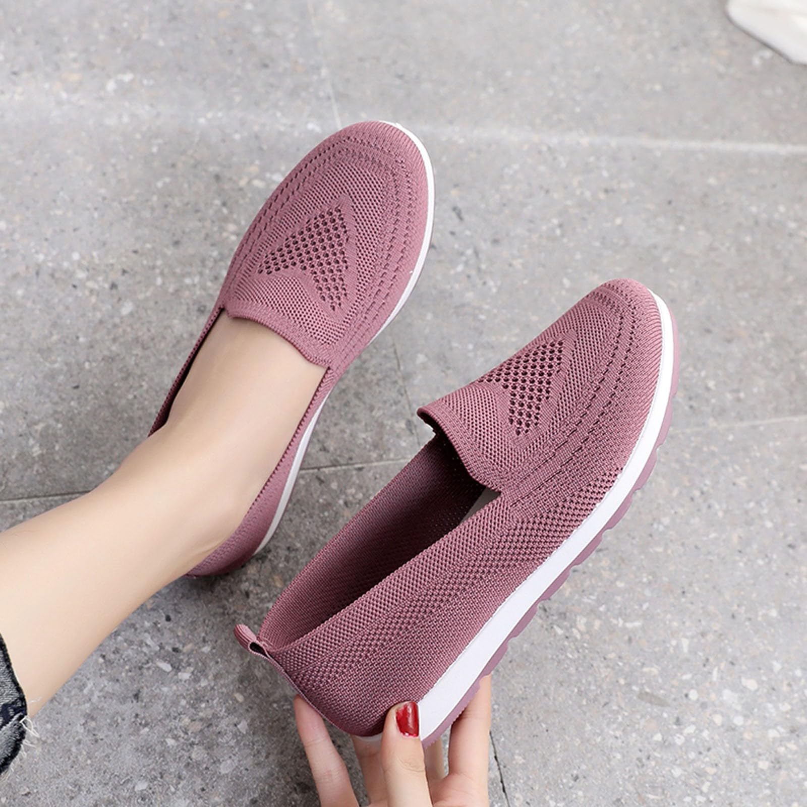 Women's Sneakers - Trendy Mesh Wedge Walking Shoes | Breathable Slip-On Loafers for Running & Tennis | Perfect for Workouts, Casual Wear & Daily Comfort