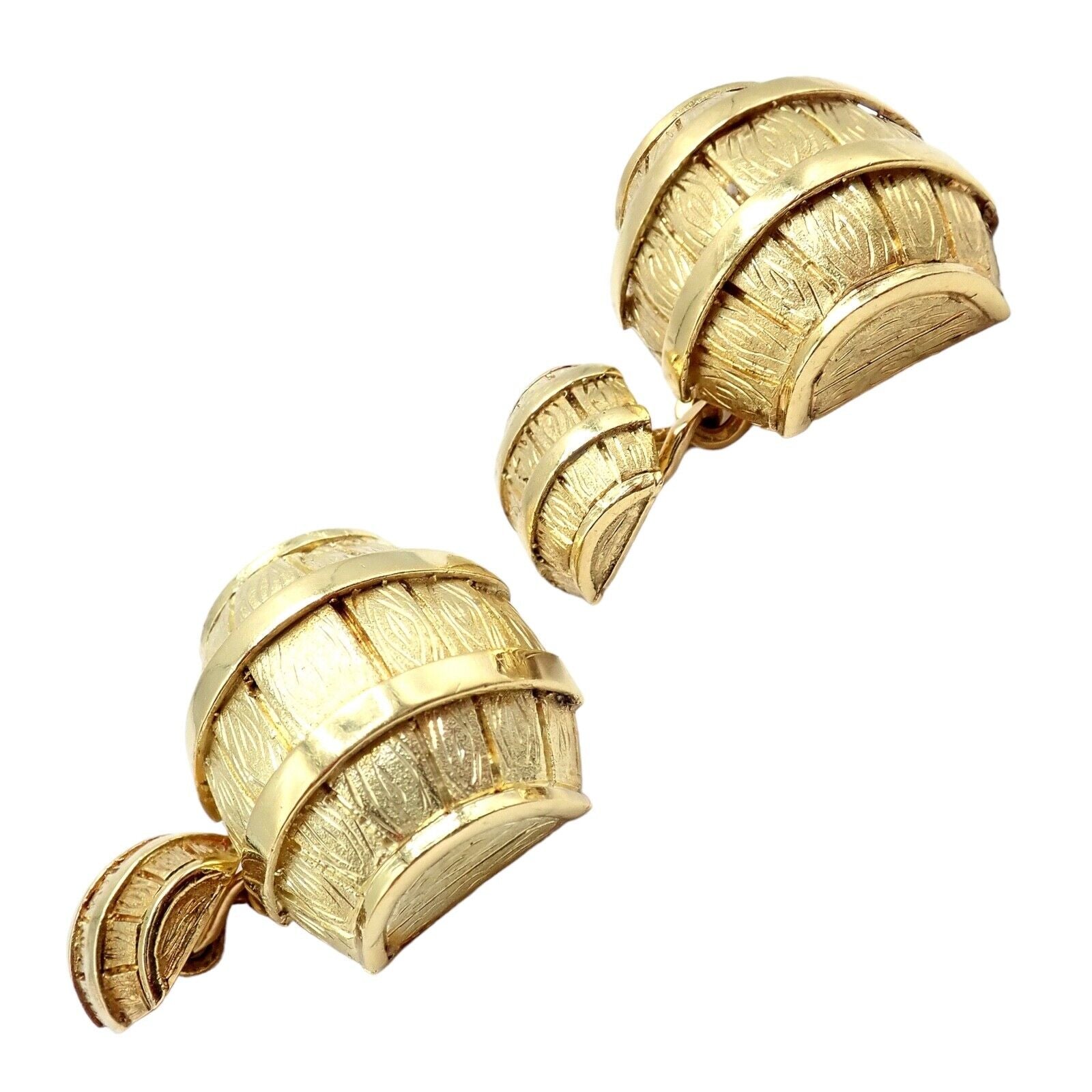 Vintage Cartier 18k Yellow Gold Barrel Cufflinks - Authentic 1970s Luxury Men's Jewelry for Formal Wear & Special Occasions