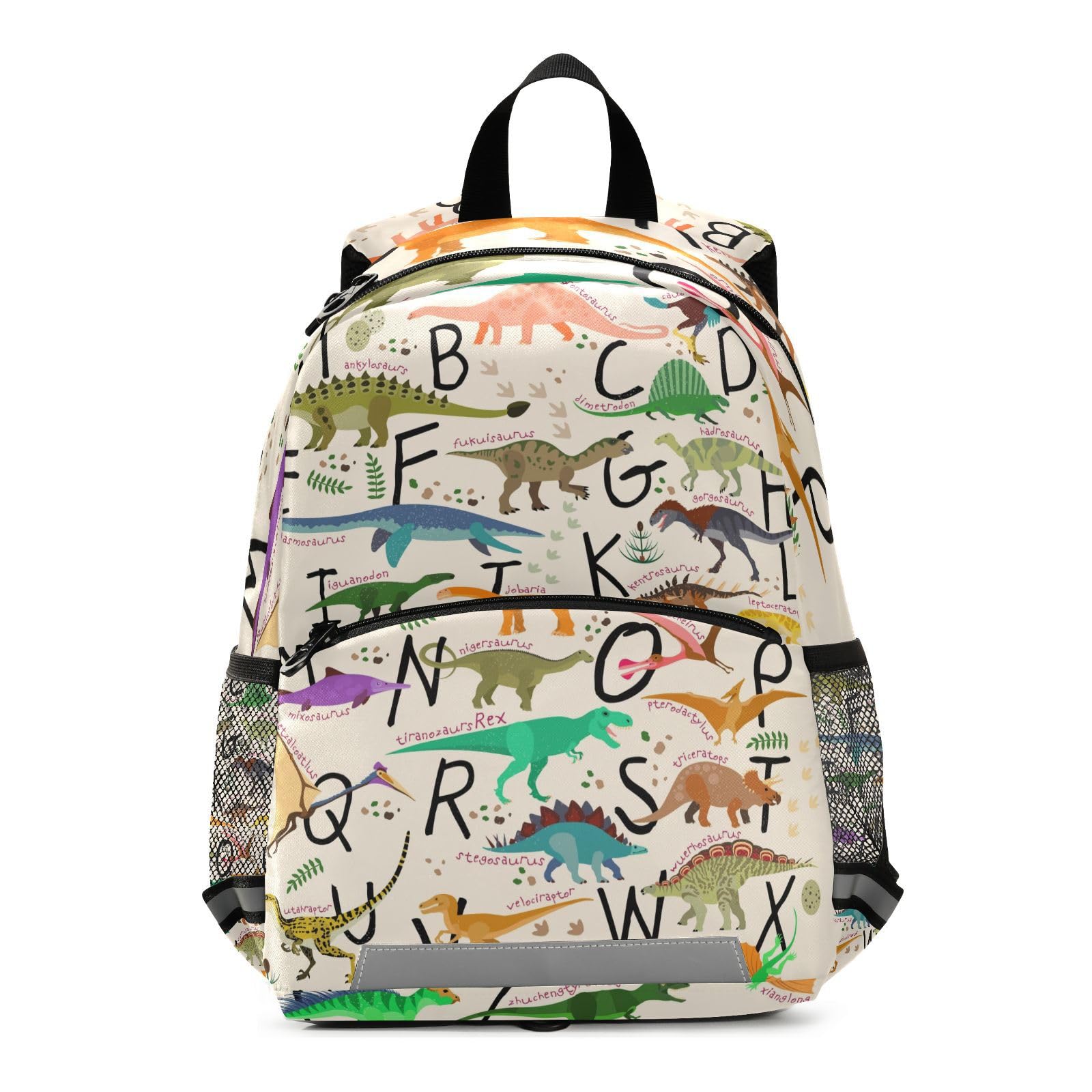 Dinosaur Alphabet Backpack for Toddlers & Kids - Cute Preschool Bookbag with Leash for Boys & Girls | School, Travel & Daycare Essentials - Perfect for Kindergarten, Elementary & Nursery Students
