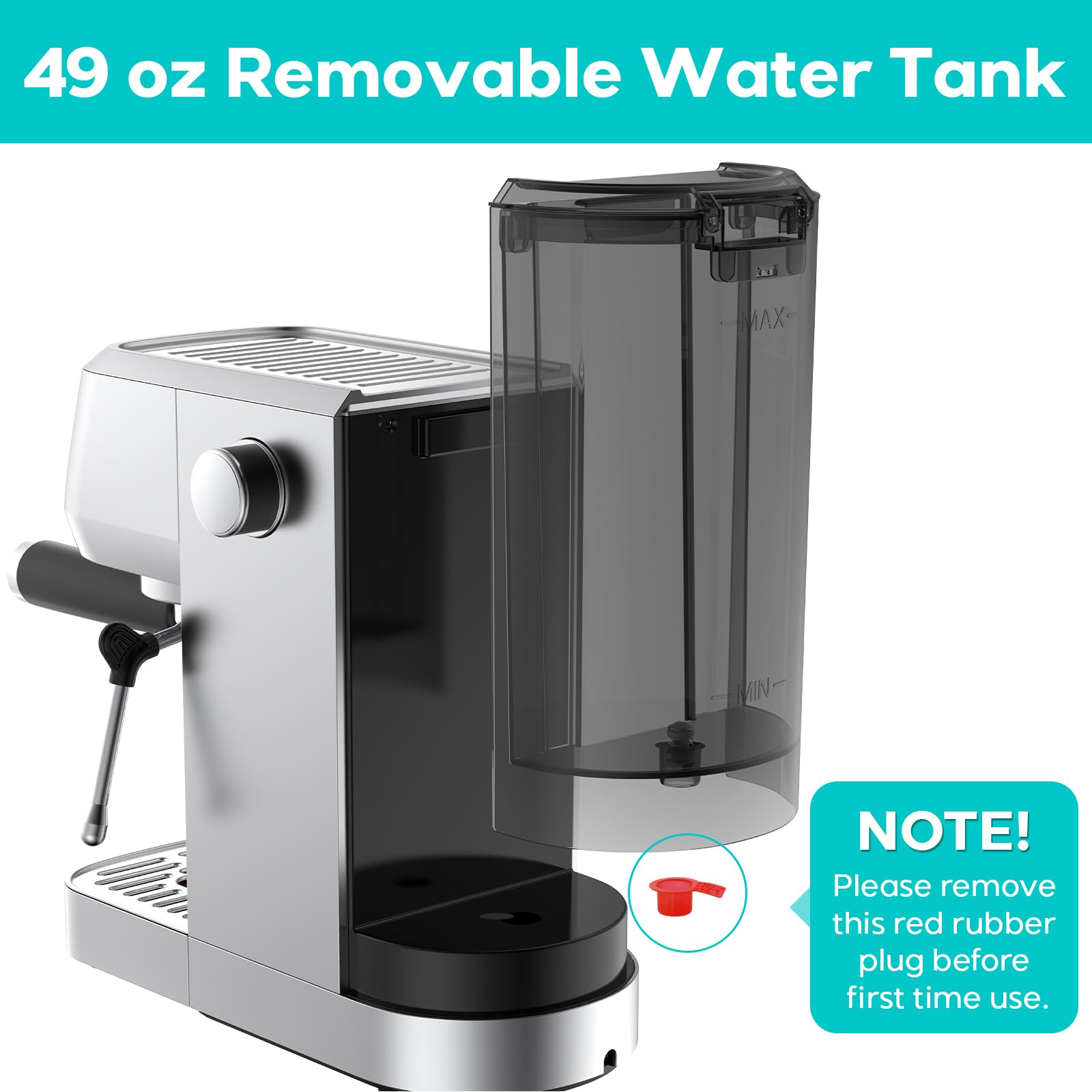 CASABREWS 20 Bar Espresso Machine with 8 oz Coffee Storage Container - Professional Barista-Grade Coffee Maker for Home & Office - Perfect for Lattes, Cappuccinos & Espresso Drinks