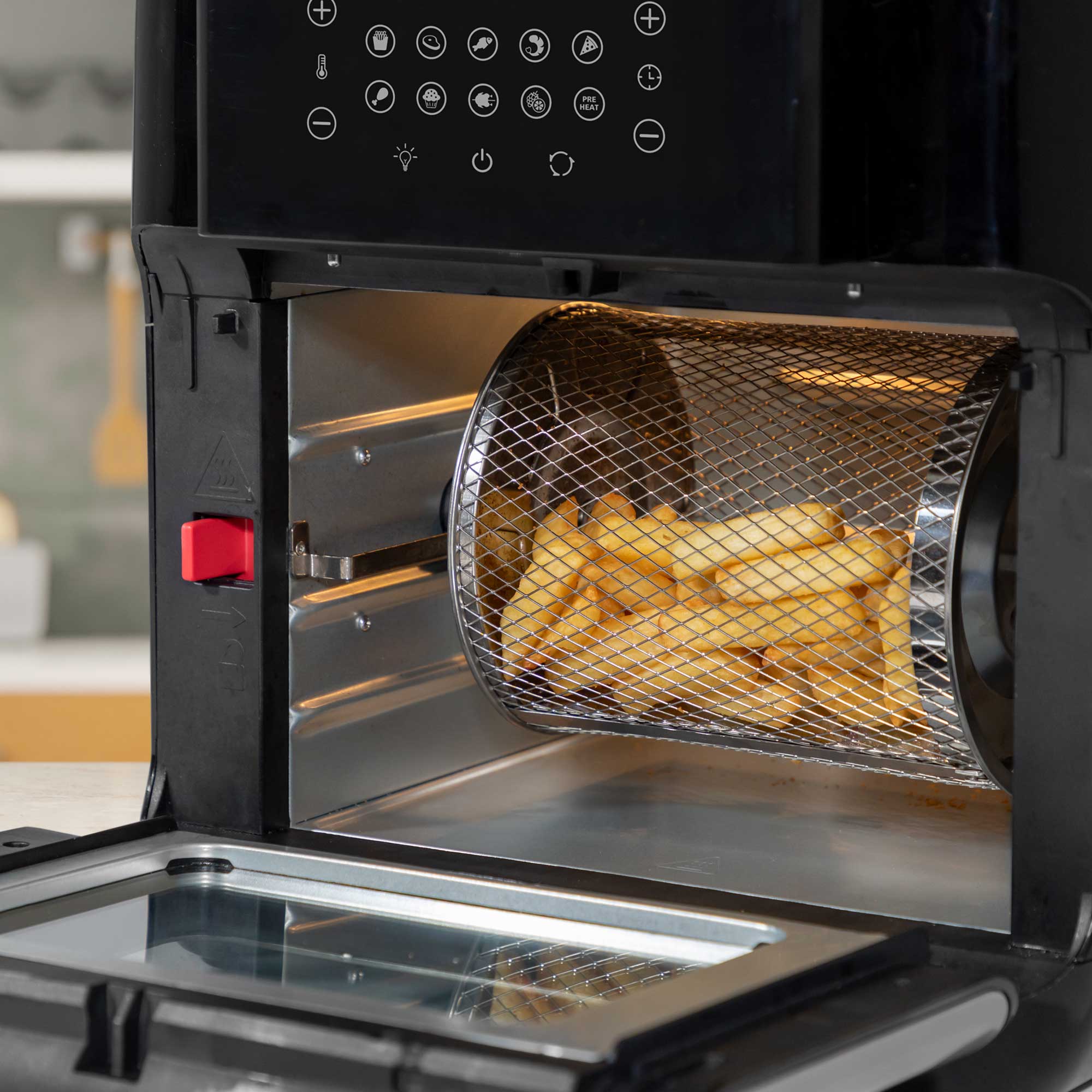 Baridi 1500W 12L Large Air Fryer with Rotisserie & Grill - 10-in-1 Multi-Function Air Fryer Oven with Accessory Kit - Perfect for Family Cooking, Healthy Meals & Party Snacks