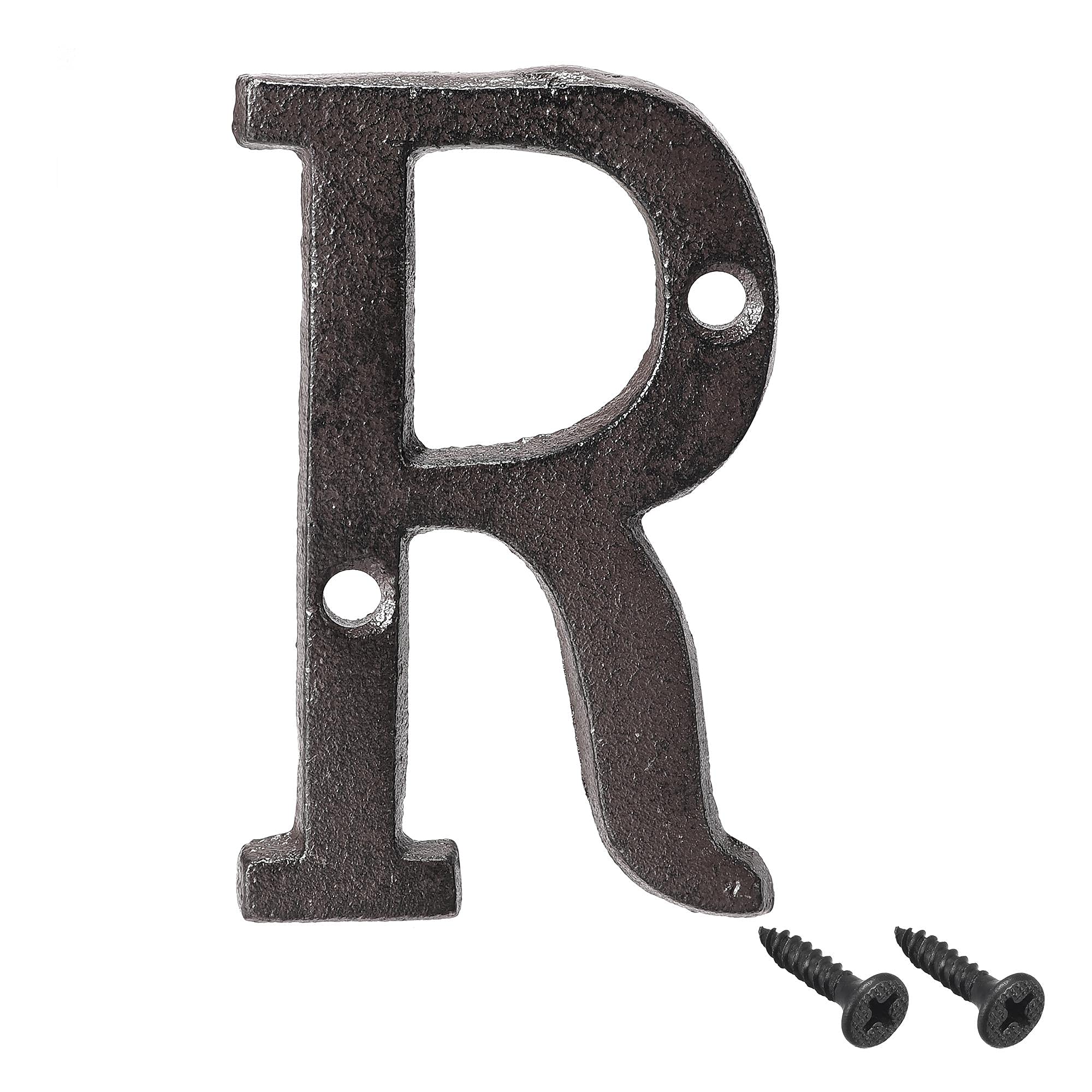 3 Inch Cast Iron Letter R - Rustic House Letter for Home, Hotel, Mailbox & Address Sign - Perfect for DIY Home Decor, Vintage Mailbox Upgrade & Outdoor Address Plaque