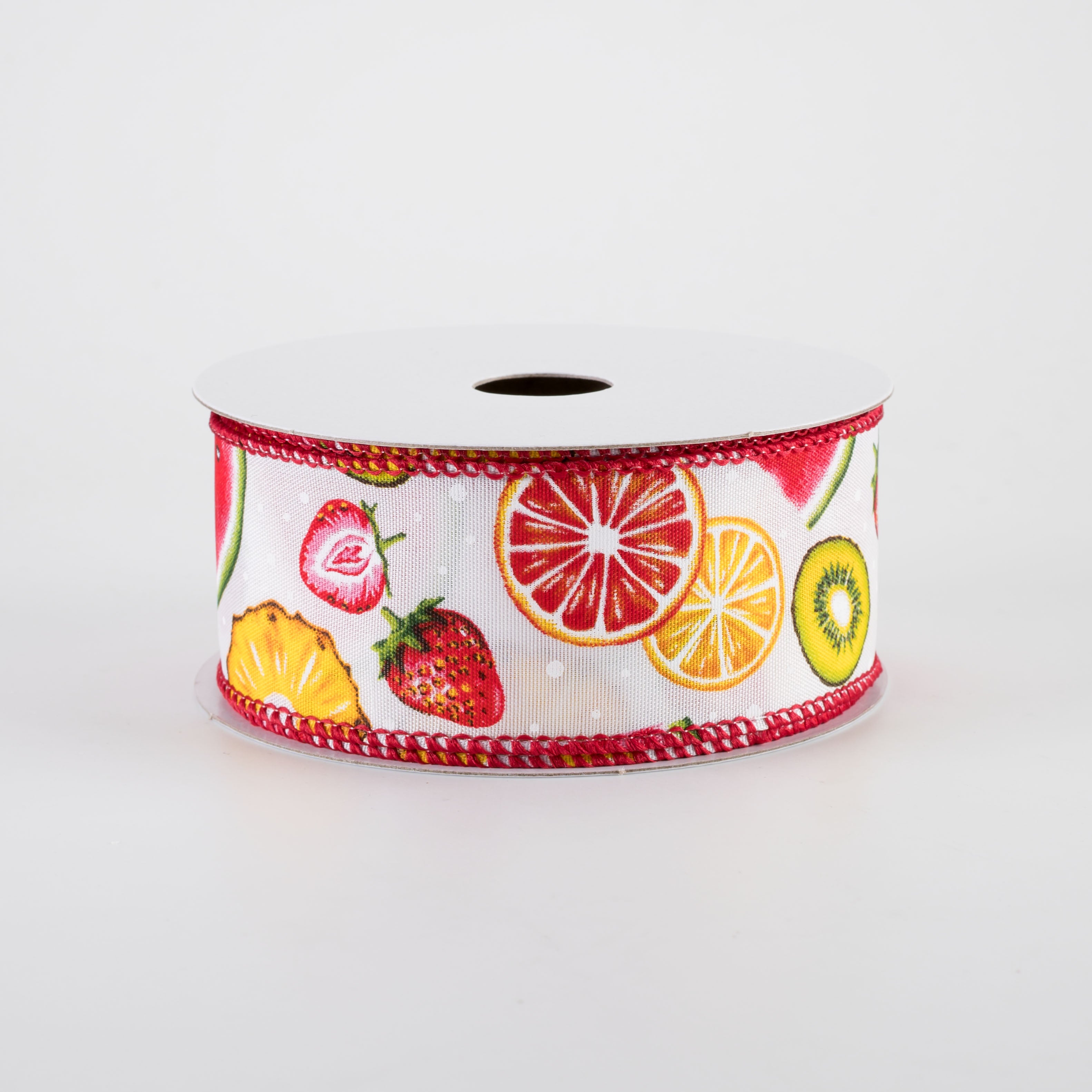 1.5 Inch Citrus & Melons Fruit Pattern Ribbon - White Decorative Ribbon (10 Yards) for Gift Wrapping, Scrapbooking & DIY Crafts