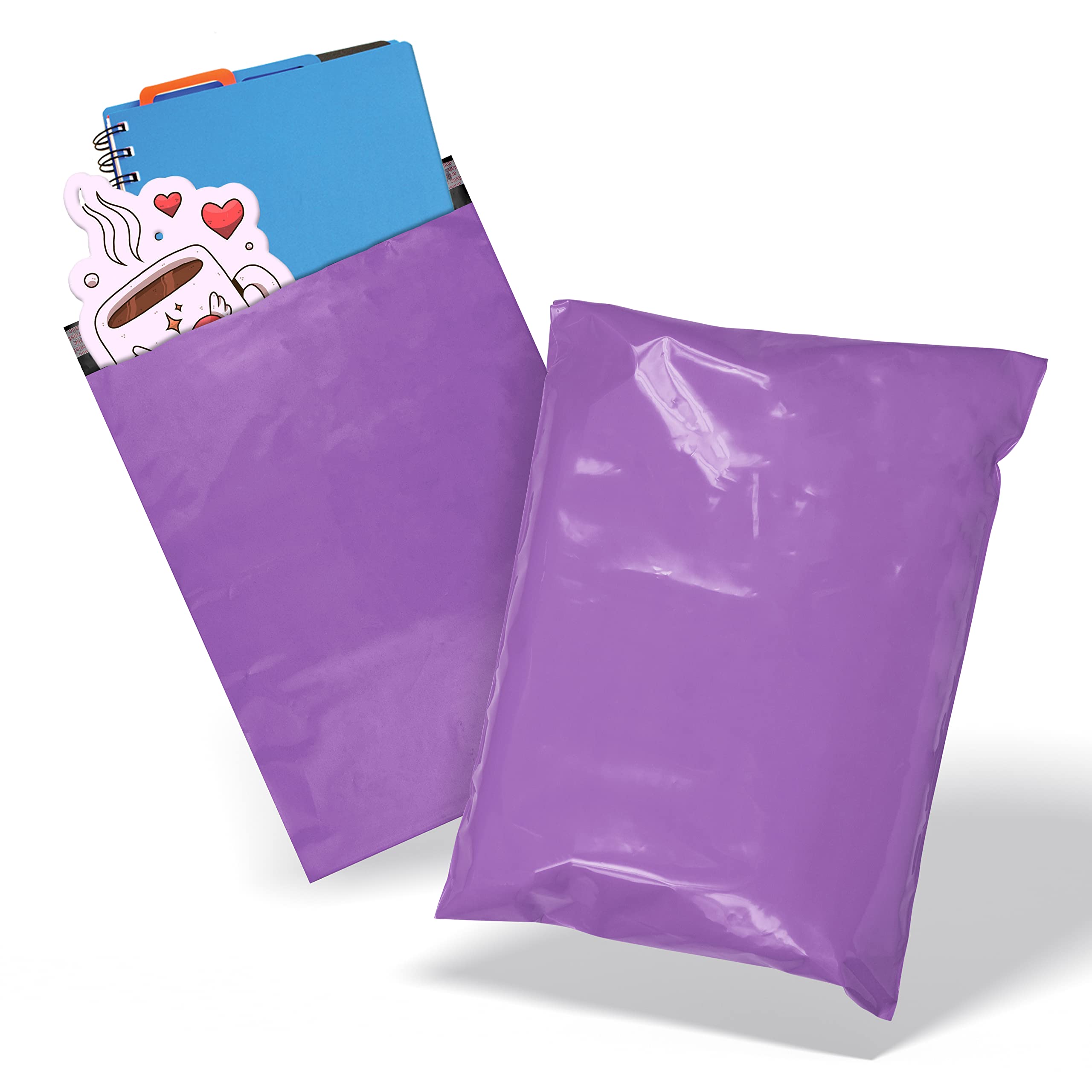 Amiff 9x12 Inch Purple Poly Mailers - 50 Pack Waterproof Peel & Seal Shipping Envelopes | 2 Mil Tear-Resistant Plastic Mailing Bags for Small Business | Perfect for Clothing, Ecommerce & Online Store Shipments