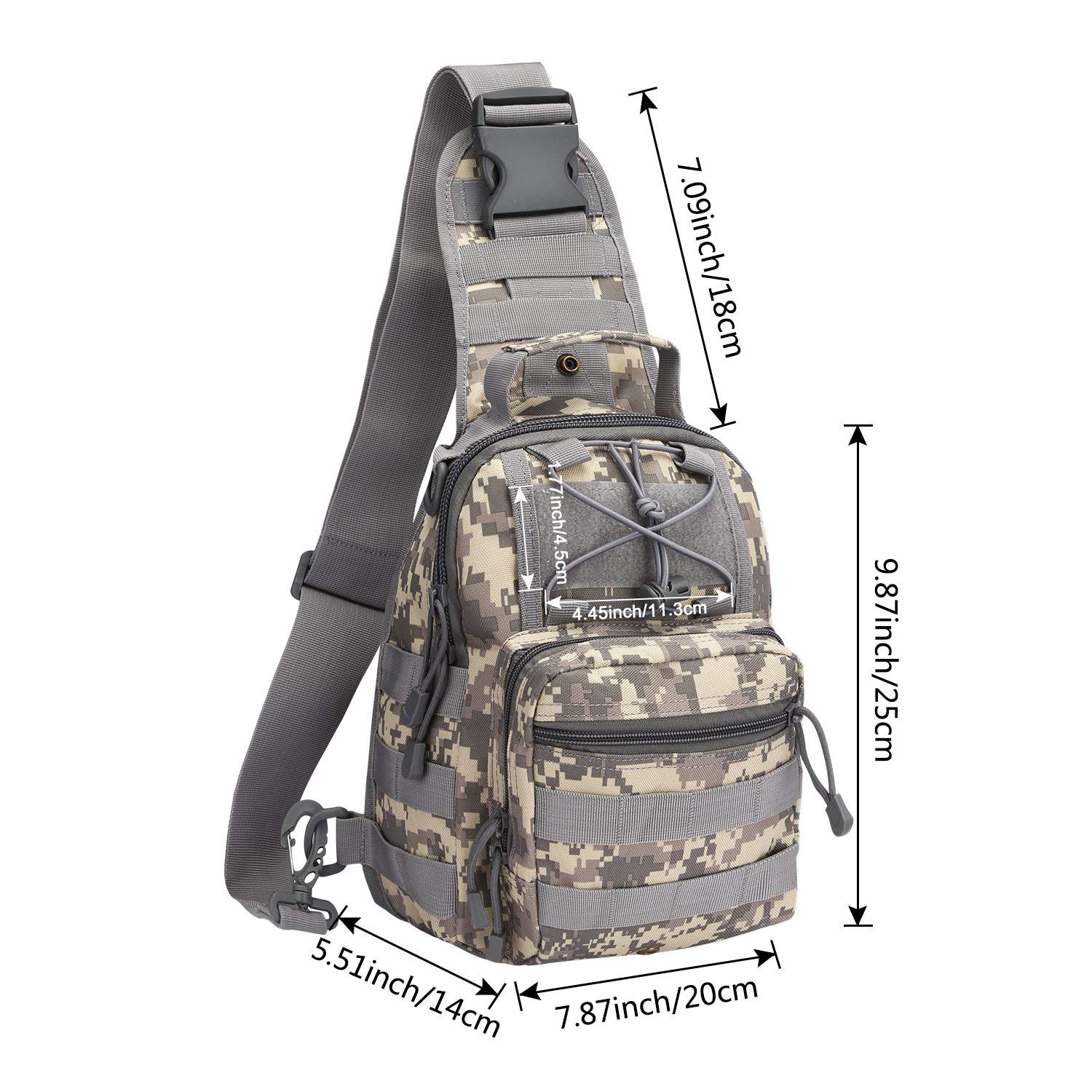 G4Free Tactical Backpack - Military Grade Outdoor Shoulder Bag & Sling Pack - Durable EDC Crossbody Chest Pack for Hiking, Camping, Travel and Everyday Use