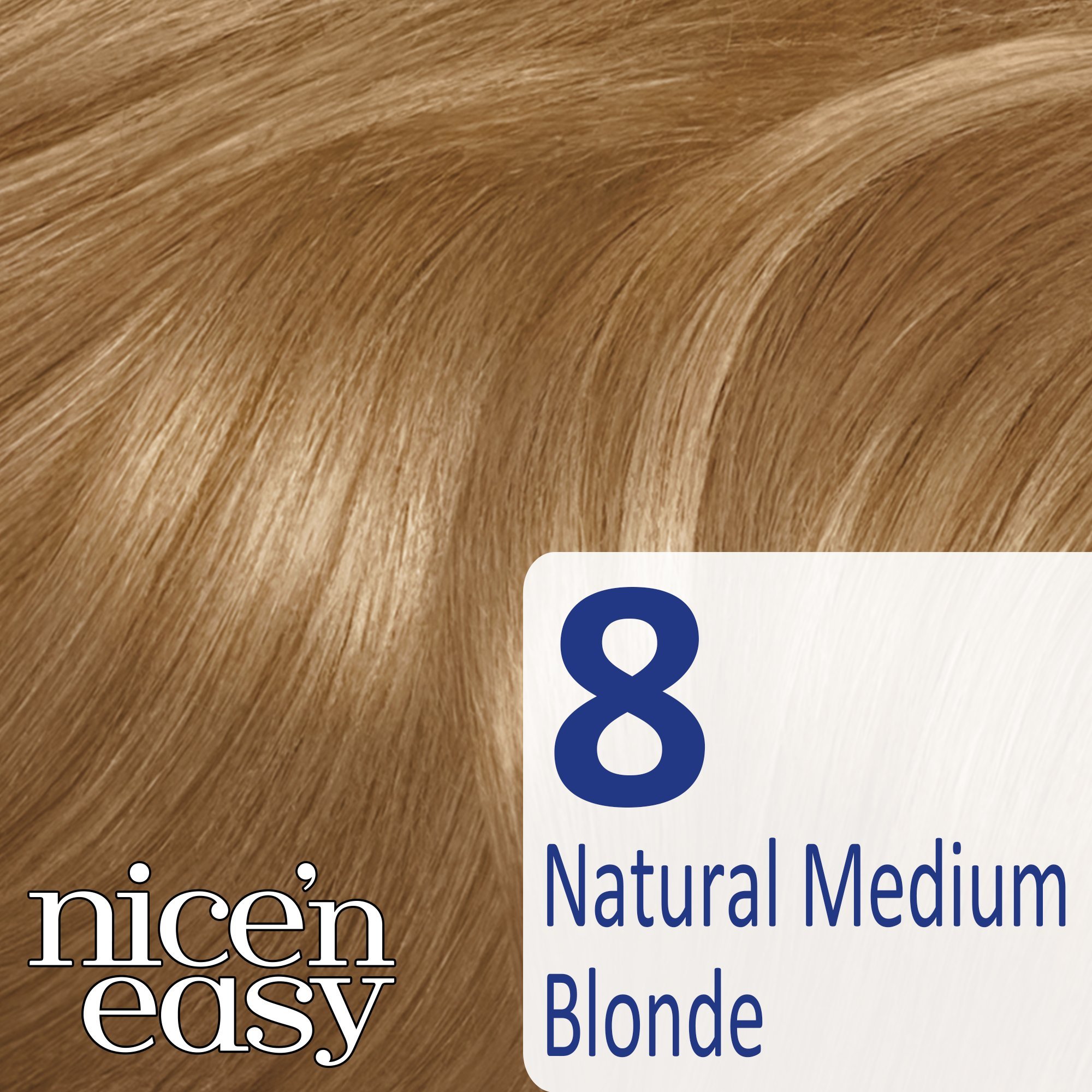 Clairol Nice'n Easy Permanent Hair Dye 103A/8 Natural Medium Blonde - Long Lasting Hair Color for Women & Men - Perfect for At-Home Salon Quality Coloring & Touch-Ups