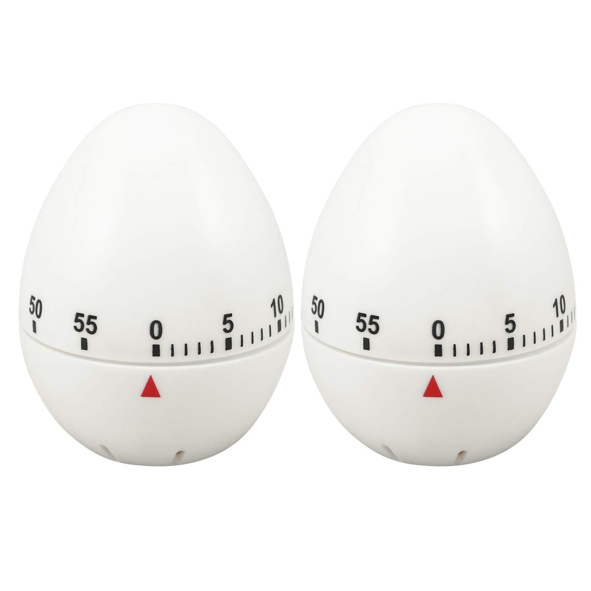 UPKOCH 2 Pcs Manual Kitchen Timer - 60 Minute Mechanical Rotating Alarm Clock for Cooking, Baking, and Egg Boiling - Perfect Easter Gift and Kitchen Reminder Tool (White)