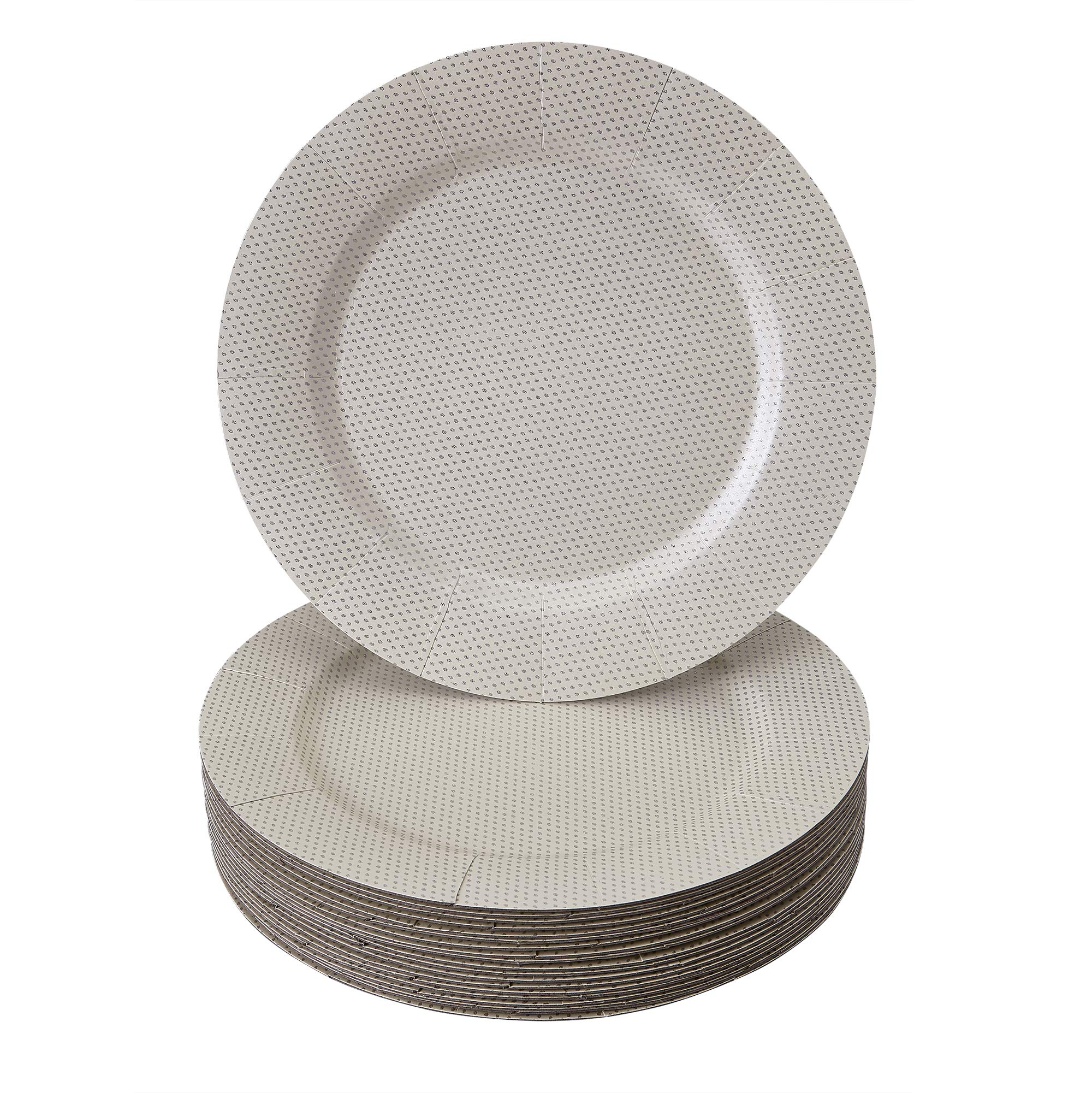 Elegant Disposable Charger Plates - Premium Silver Glitz Design - 13