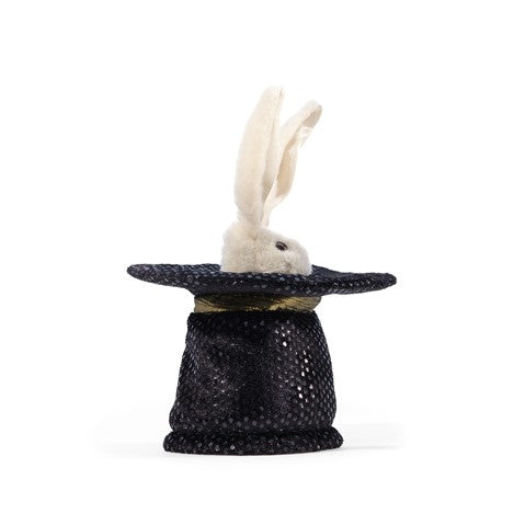 Folkmanis Rabbit in Hat Finger Puppet - Hand Puppet for Kids, Interactive Toy for Storytelling & Pretend Play - Perfect for Birthday Gifts, Classroom Activities & Early Childhood Development