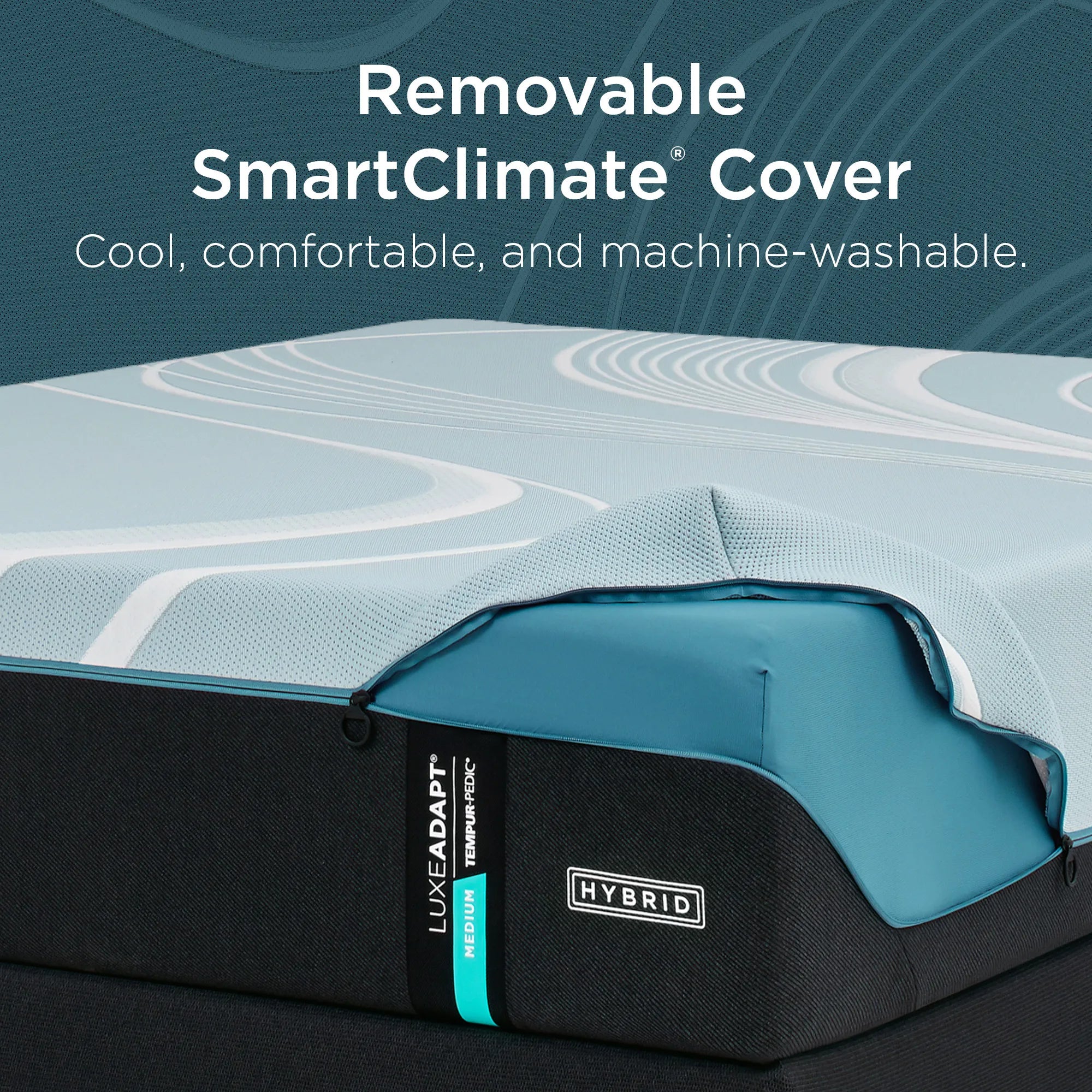 TEMPUR LuxeAdapt® Medium Hybrid Mattress - Premium Memory Foam & Spring Support for Back Pain Relief - Perfect for Side, Back & Stomach Sleepers - Ideal for Master Bedroom & Guest Room Use