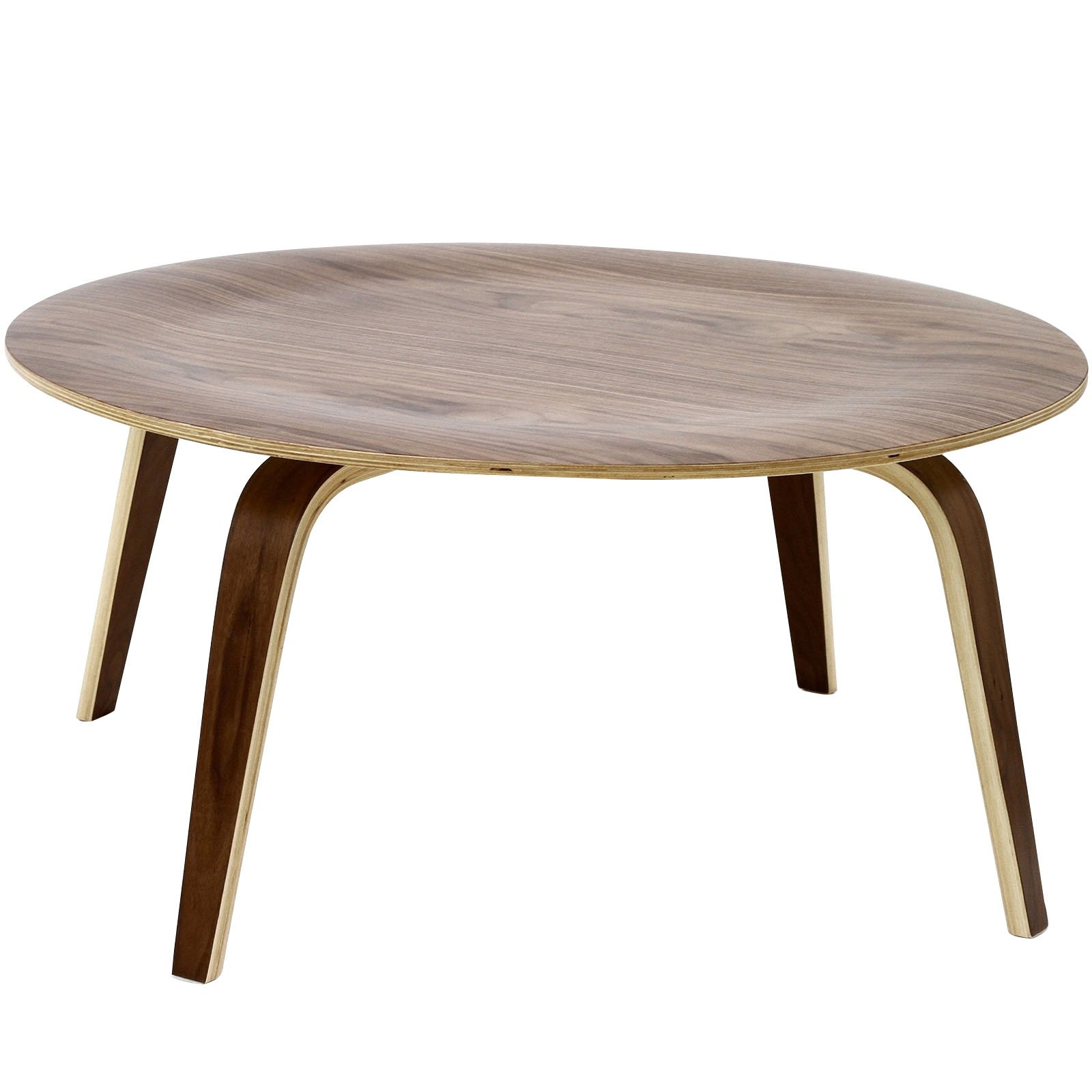 Modway Walnut Plywood Coffee Table - Modern & Stylish Living Room Furniture for Home & Office Use