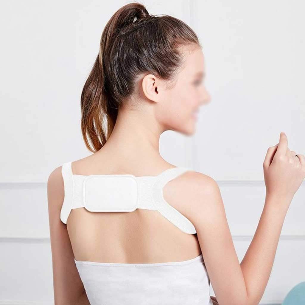 Posture Corrector for Men & Women - Adjustable Back Brace for Posture Support, Invisible Shoulder Belt with TPU Spine Support - Unisex White - Ideal for Office, Driving & Daily Use