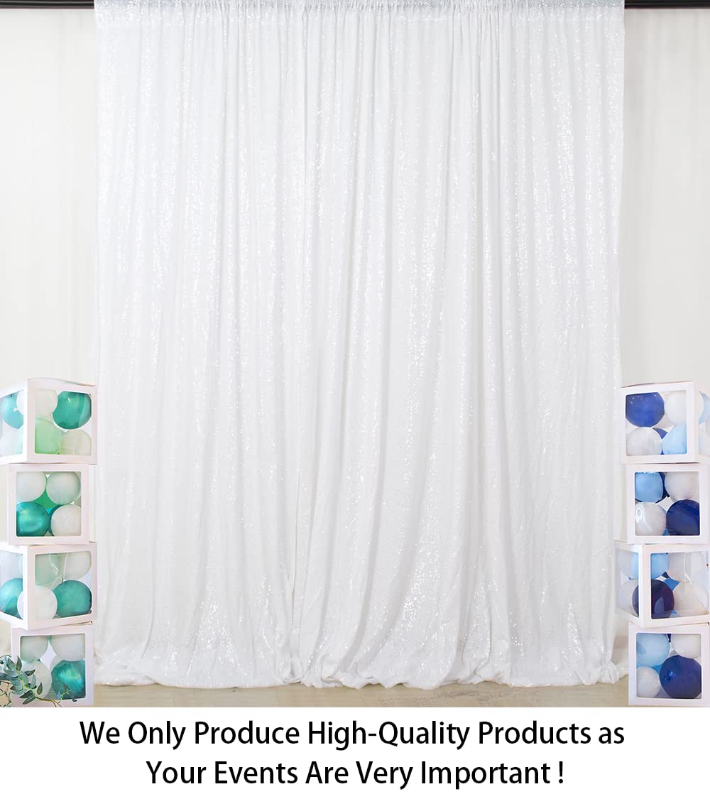 Sparkling White Sequin Backdrop 8x8ft - Elegant Photography Background for Weddings, Parties, Events & Photo Shoots - Perfect for Birthday Celebrations, Bridal Showers and Social Media Content Creation