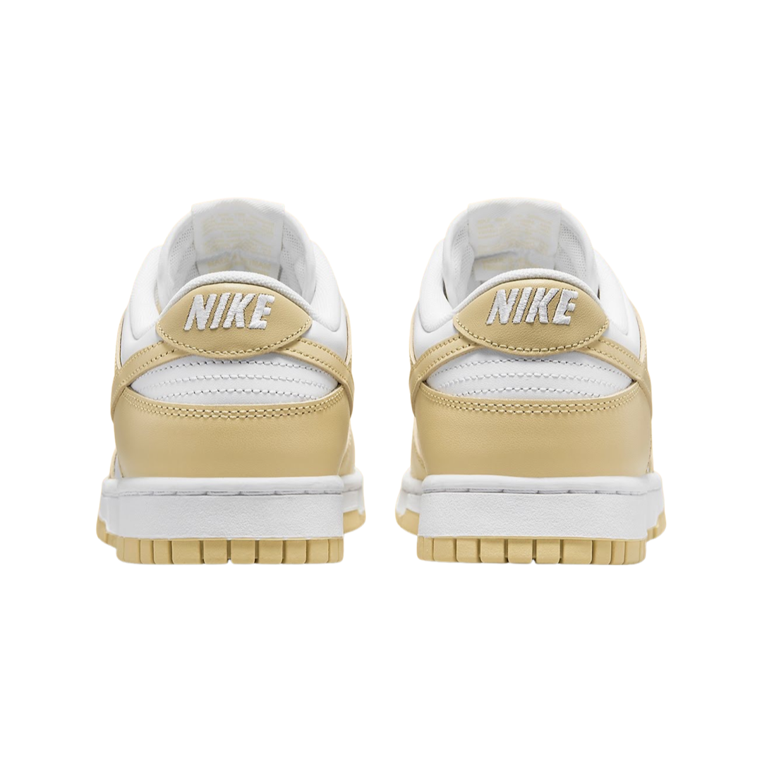 Nike Dunk Low Sneakers - White, Team Gold & Wolf Grey Colorway | Men's & Women's Casual Shoes for Everyday Wear, Street Style & Sneaker Collection