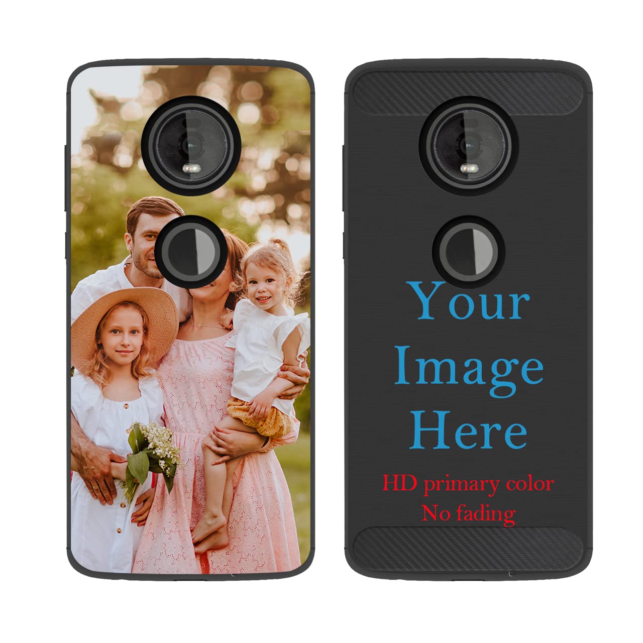 Custom Personalized Photo Text Name Motorola Moto Z4 Phone Case - Anti-Scratch Shock-Resistant Soft TPU Protective Cover (Black) - Perfect for Everyday Use, Travel & Gifts