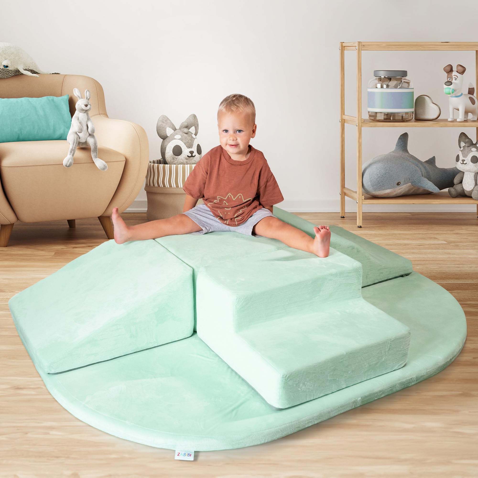 Foam Climbing Blocks for Toddlers - 5 Piece Soft Play Set for Crawling & Climbing - Non-Slip Baby Gym Toys with Washable Cover - Indoor Play Equipment for Toddler Development & Sensory Play