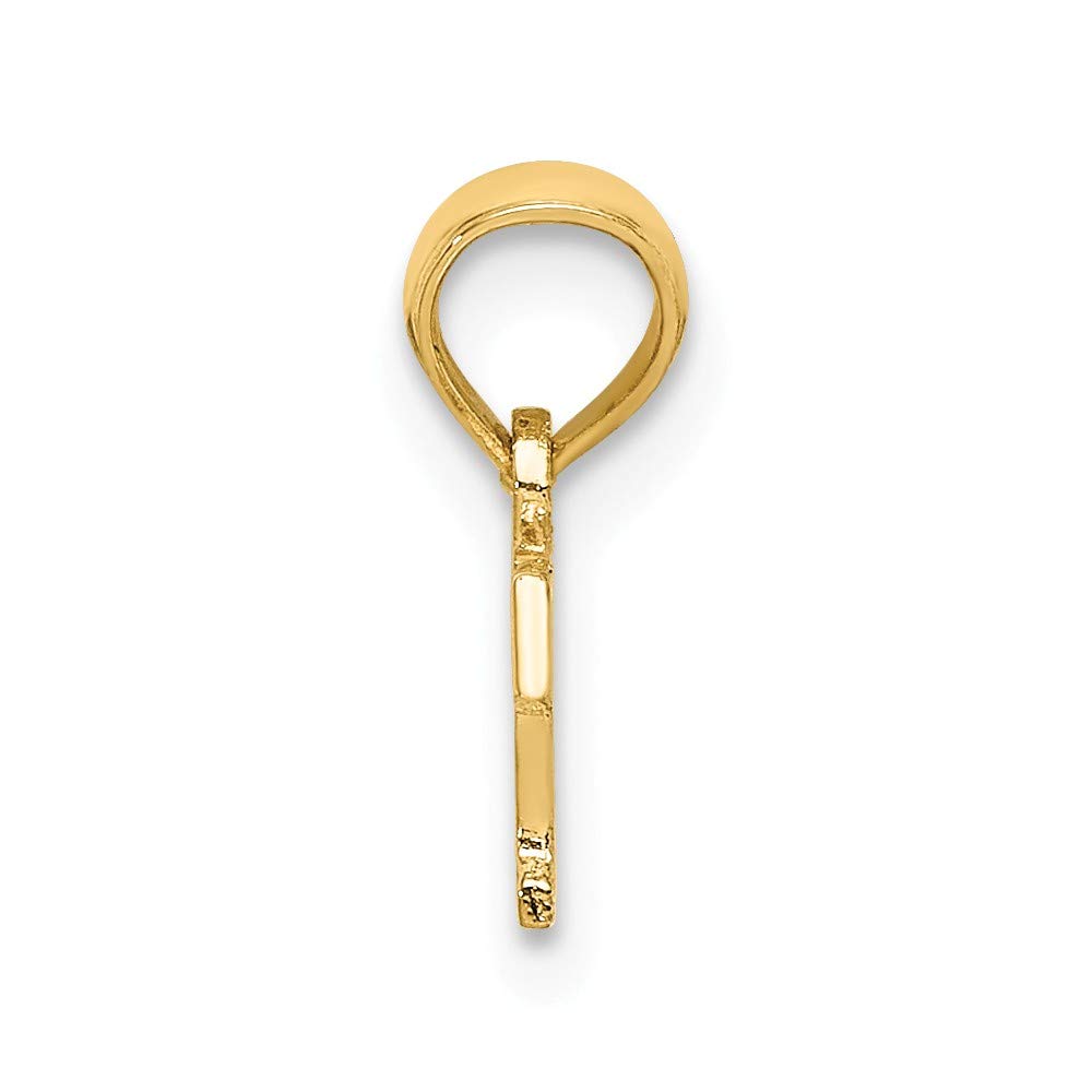 14K Yellow Gold Polished Small Brat Charm Pendant - Elegant Jewelry Gift for Women, Girls - Perfect for Necklaces, Bracelets & Special Occasions