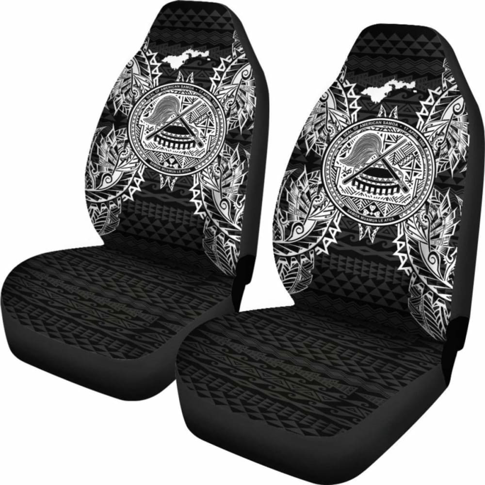 Premium American Samoa Car Seat Cover with Seal Map Design - Durable Black Fabric for Cars, SUVs & Trucks - Perfect for Travel, Commuting & Outdoor Adventures