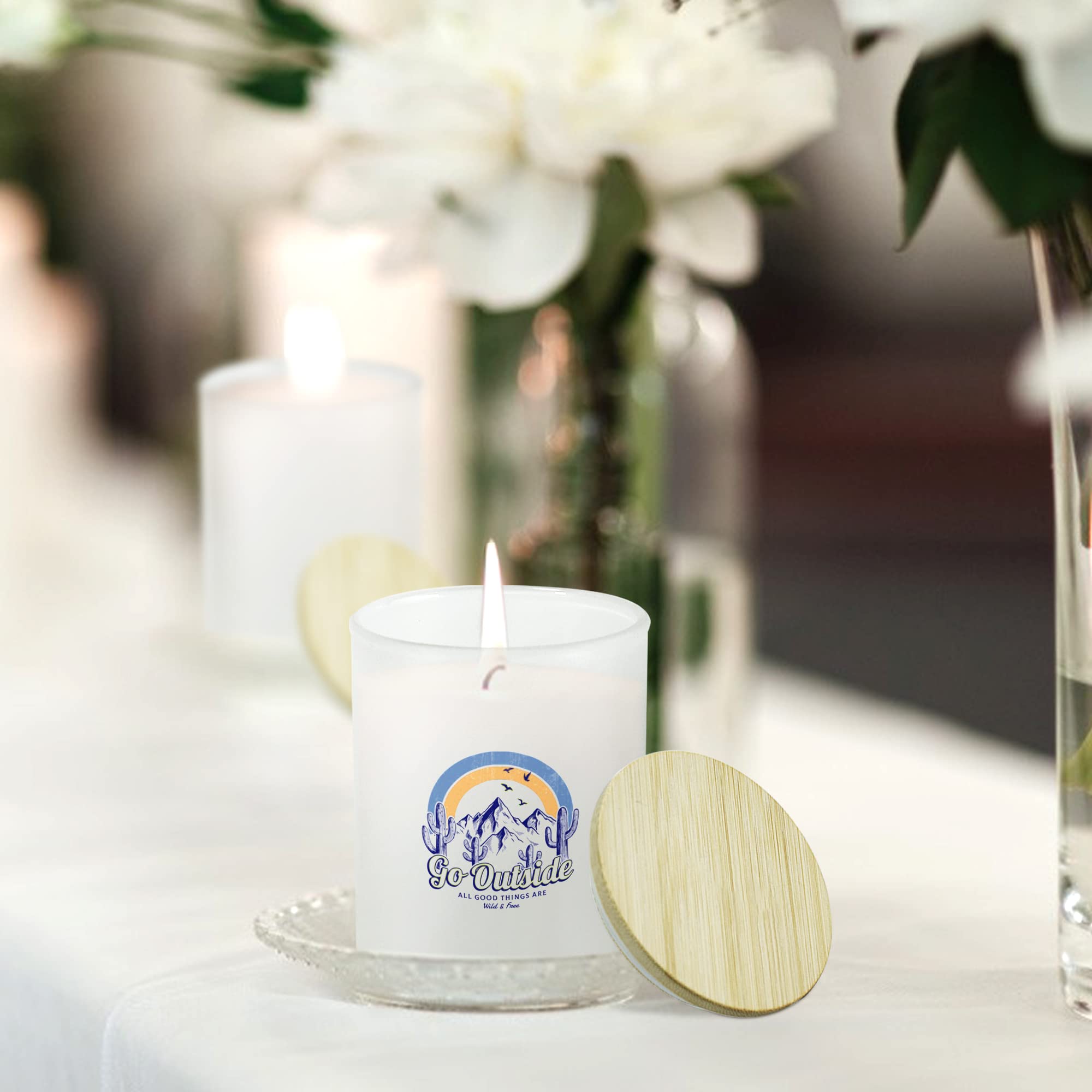 10oz Sublimation Glass Tealight Candle Holder with Bamboo Lids - 50 Pcs Frosted Candle Jars for DIY Candle Making, Wedding Decor, Home Table Centerpiece - Perfect for Romantic Dinners, Spa Nights & Holiday Decorations