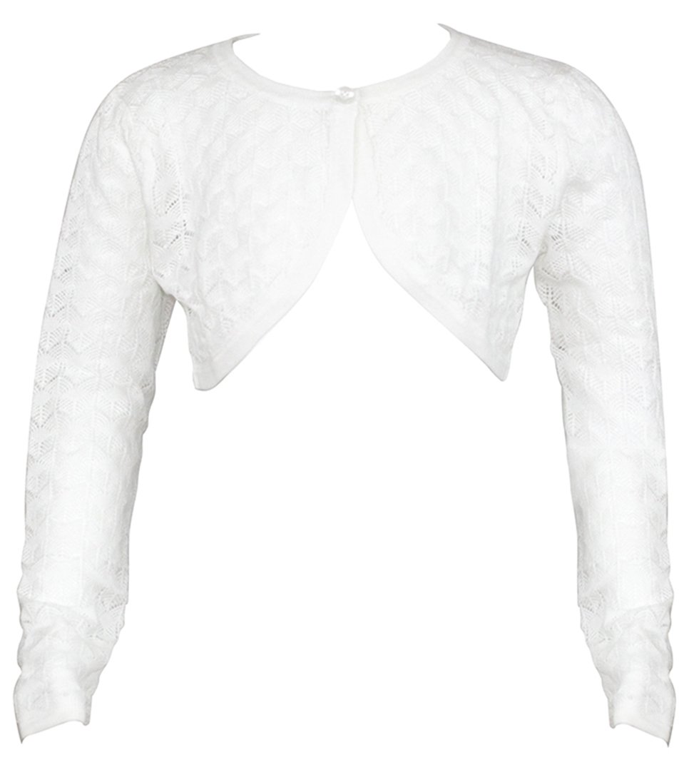 Cute Girls' Cropped Crochet Cardigan Sweater - Boho Chic Lace Knit Summer Cover Up - Perfect for Beach, Festival & Casual Outfits