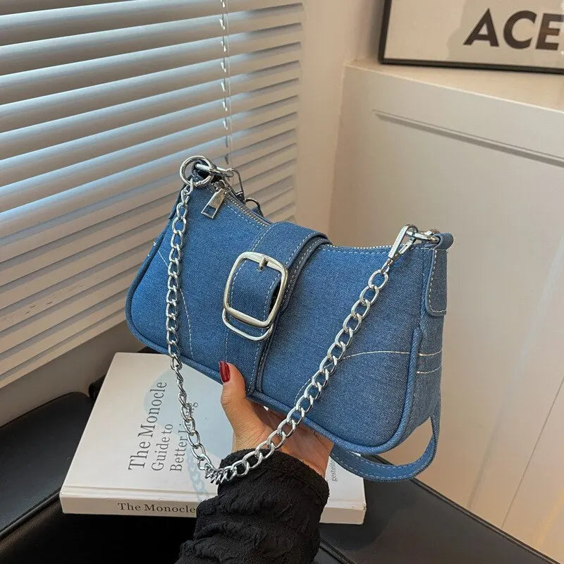 Stylish Denim Crossbody Bag for Women - Customizable Personalized Design with Premium Texture - Perfect for Casual Outings, Travel & Everyday Use