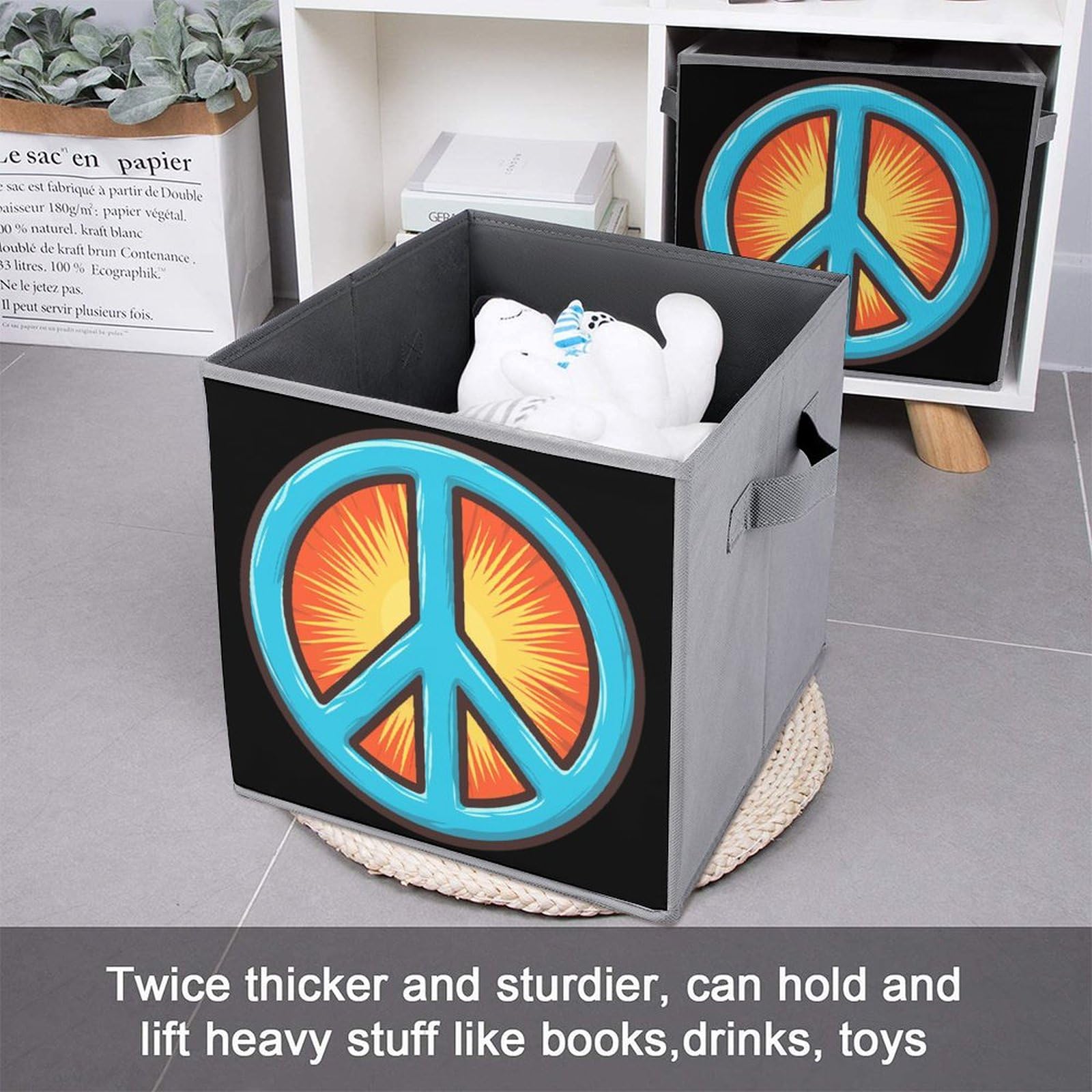 Foldable Storage Cubes with Handles - 2PCS for Home & Office Organization