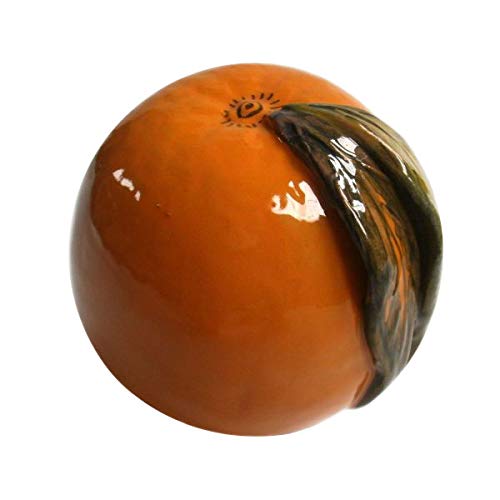 Handmade Ceramic Orange Pottery - Malicorne Artisan Vase for Home Decor, Kitchen & Dining Table Centerpiece