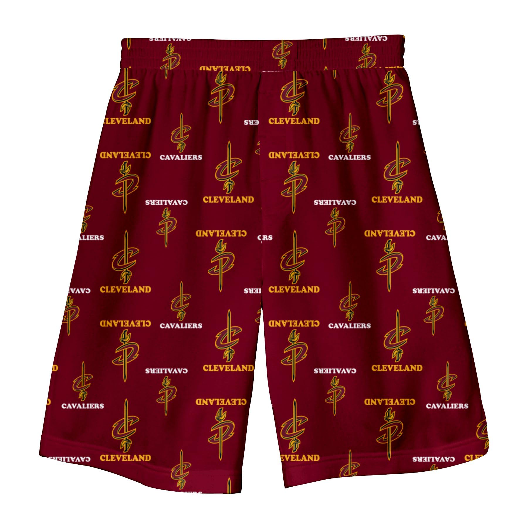 Outerstuff Cleveland Cavaliers NBA Boys Youth Fleece Pajama Lounge Shorts (8-20) - Wine & Gold - Cozy Sleepwear & Basketball Fan Gift for Kids
