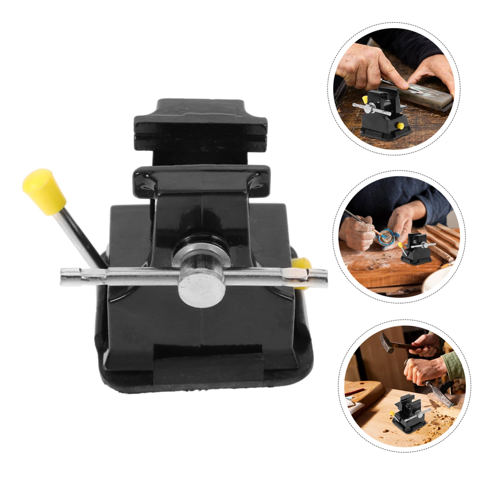 UKCOCO 1-Piece Aluminum Alloy Bench Vise Clamp - Small Rotating Suction Tool for Deck Screws & DIY Projects | Perfect for Woodworking, Metalworking & Home Repair