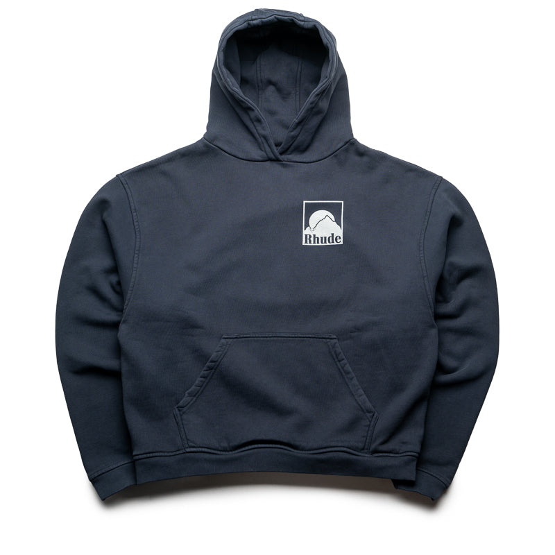 Rhude Moonlight Badge Hoodie - Vintage Black Streetwear Pullover | Perfect for Urban Fashion & Casual Outfits