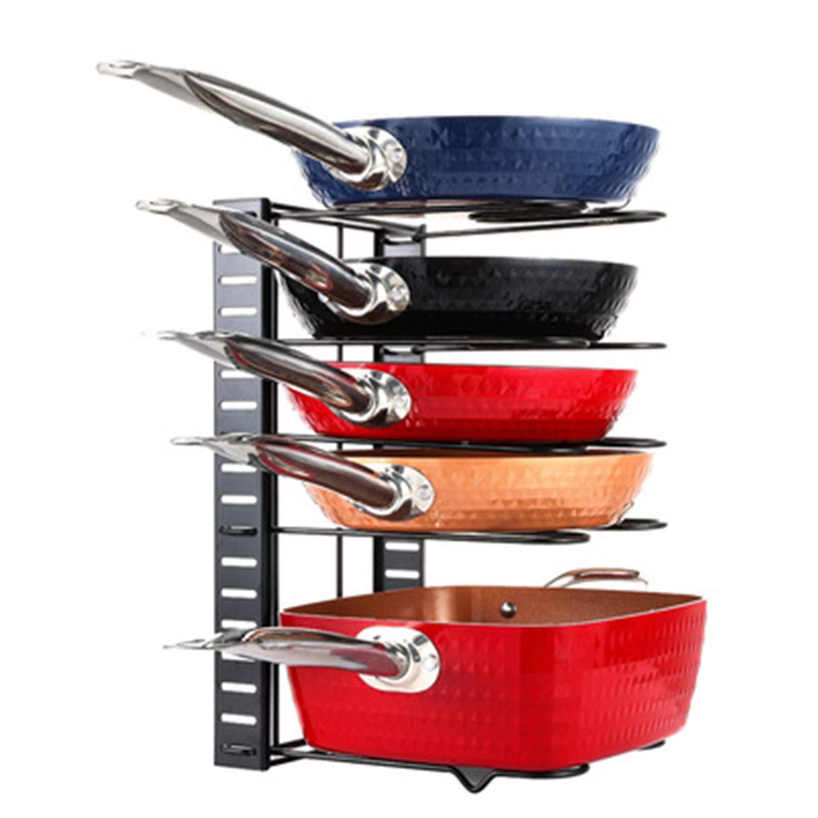 Adjustable Pot Lid Holder & Pan Rack Organizer - Space-Saving Kitchen Cabinet & Counter Storage Solution for Pots, Pans & Cookware Lids - Perfect for Small Kitchens & Organized Cooking Spaces