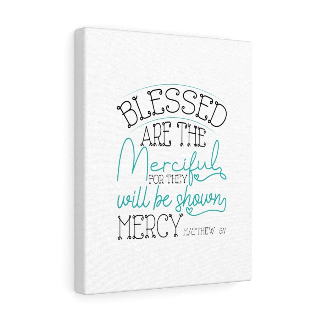 Blessed Are The Merciful Matthew 5:7 Christian Wall Art - Bible Verse Canvas Print for Home Decor - Perfect for Living Room, Bedroom & Church Gifts