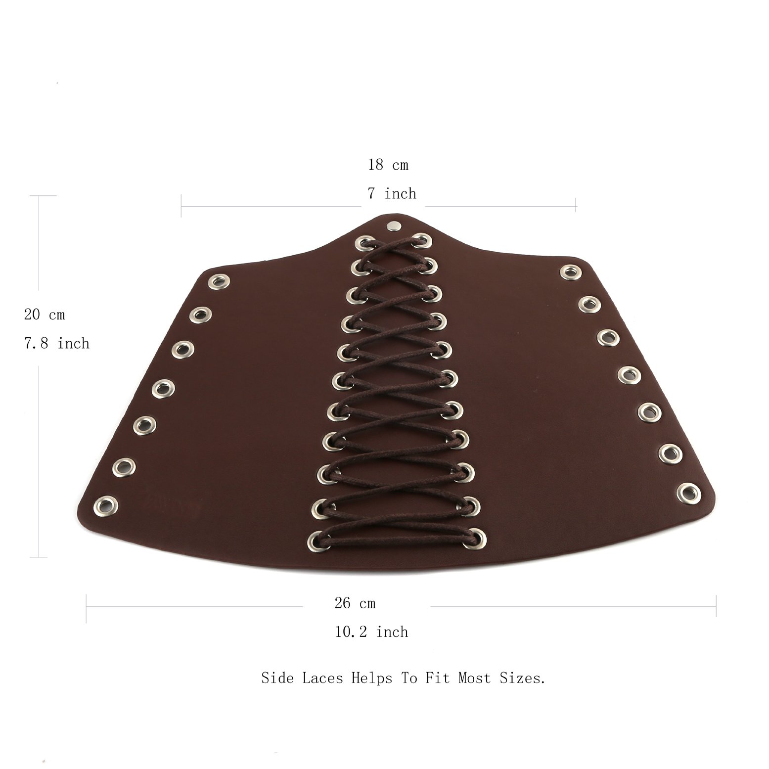 HZMAN 2 Pack Unisex Faux Leather Gauntlet Wristbands - Wide Bracer Arm Armor Cuffs for Cosplay, Renaissance Fairs & Gothic Fashion Accessories