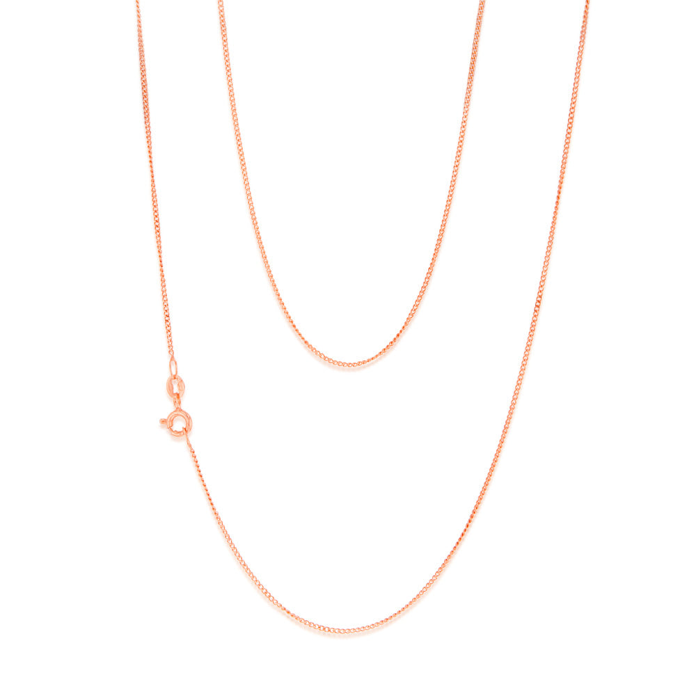 9ct Rose Gold Solid 31 Gauge Curb Chain 51cm - Elegant Jewelry for Women, Perfect for Layering, Gift Giving & Everyday Wear