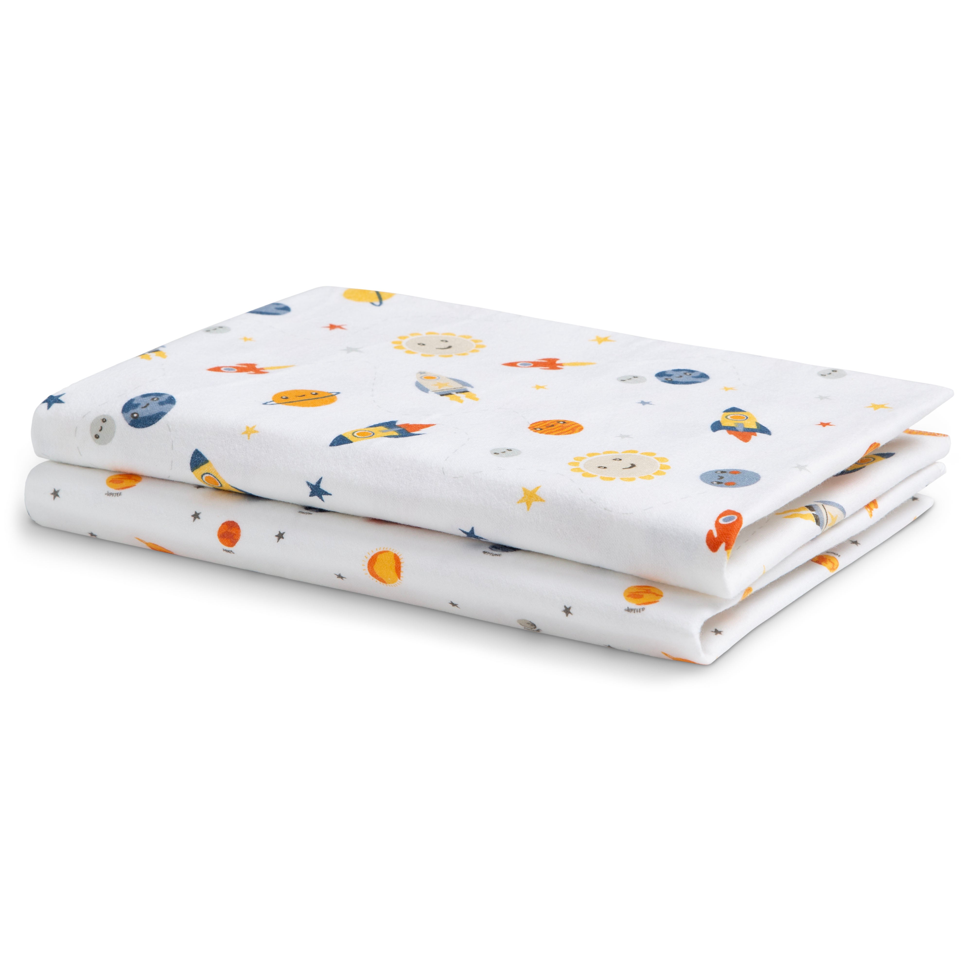 Soft 100% Cotton Flannel Baby Receiving Blankets - 2 Pack Set for Newborn Swaddling, Nursing & Cuddling - Cozy & Breathable for Nursery, Stroller & Travel