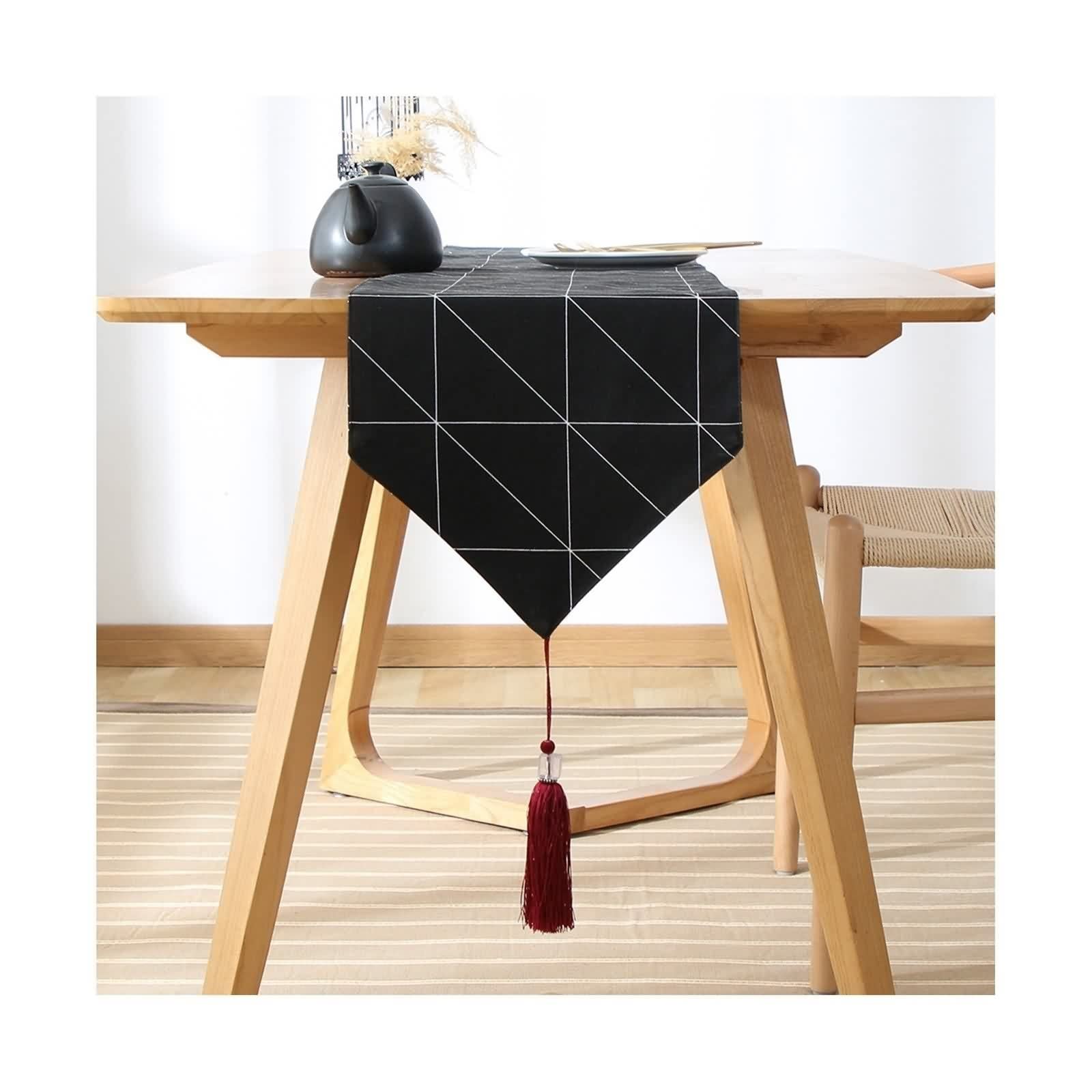 Rustic Modern Farmhouse Cotton Table Runner - 79
