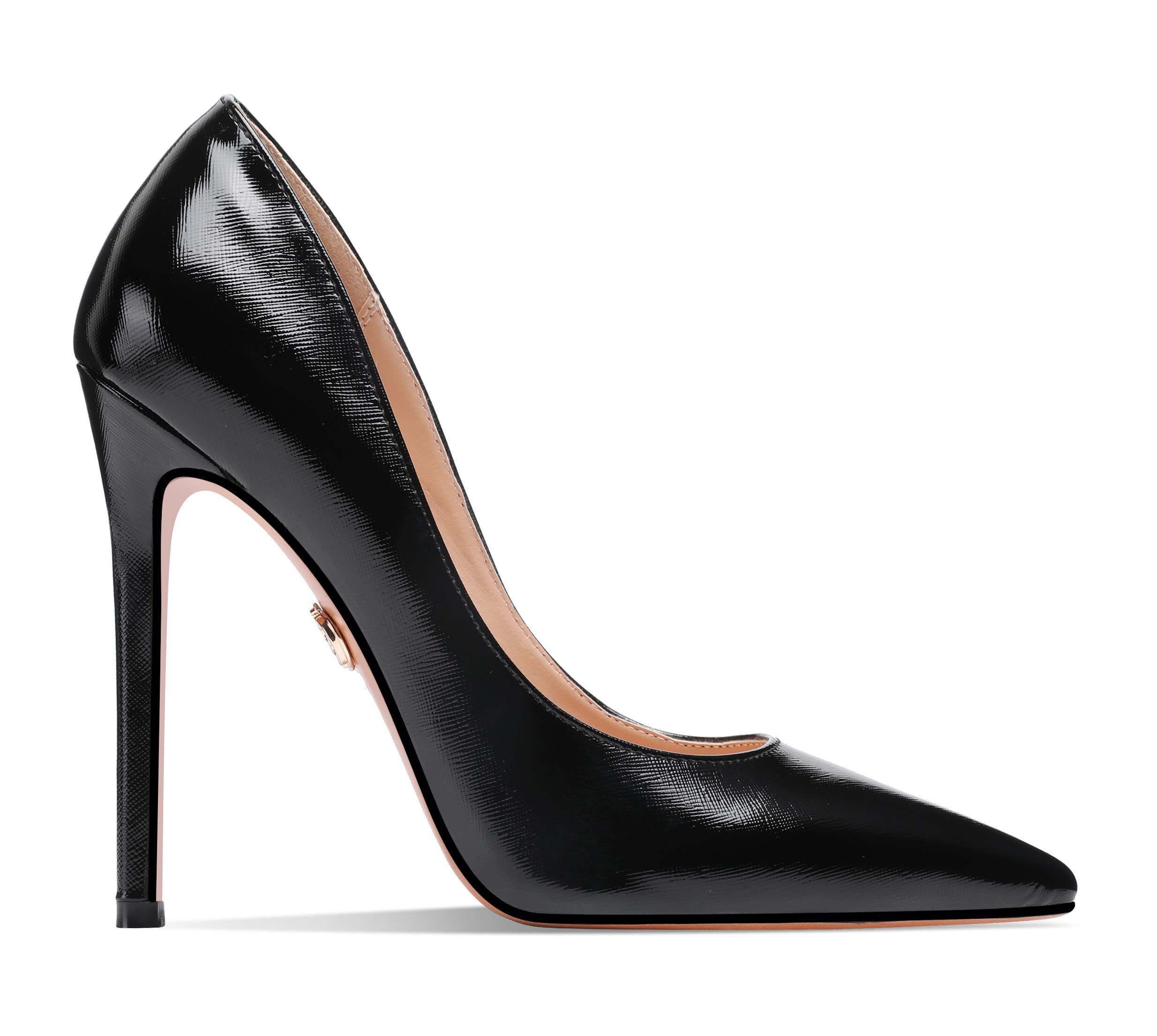 Leona Women's Classic Sexy Pointed Toe Slip On Pumps - 5 Inch Stiletto High Heels for Women | Handmade Premium Leather Pumps | Perfect for Office, Party & Evening Events