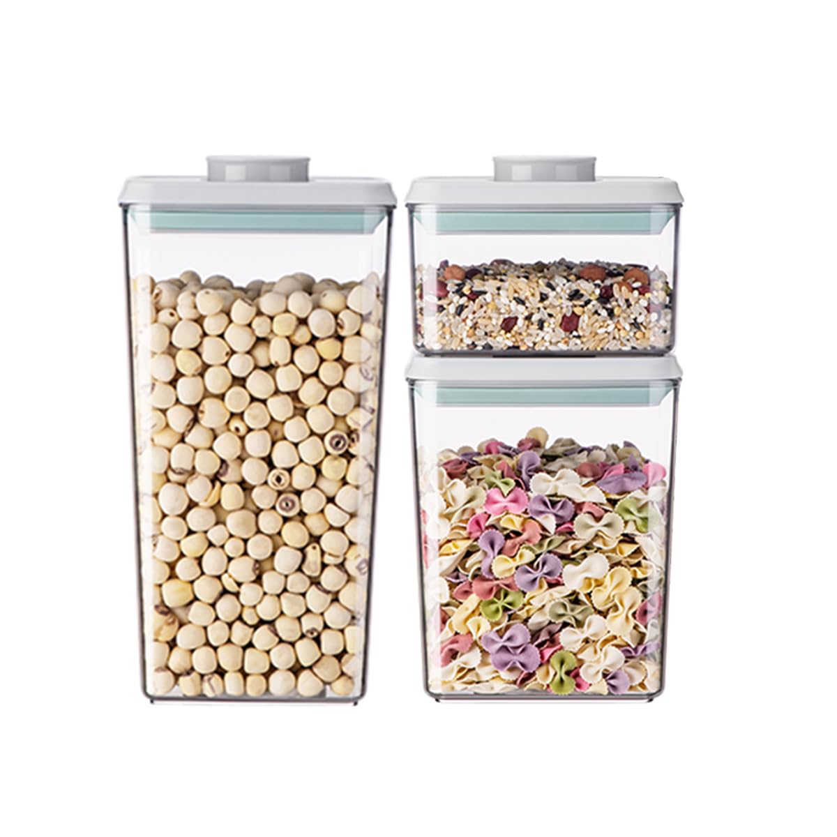 Airtight Food Storage Containers with Lids - 3-Piece BPA-Free Kitchen & Pantry Organization Set, Leakproof Stackable Containers for Cereal, Flour, Sugar (0.5, 1.2, 1.8 QT) | Perfect for Baking, Meal Prep & Pantry Organization