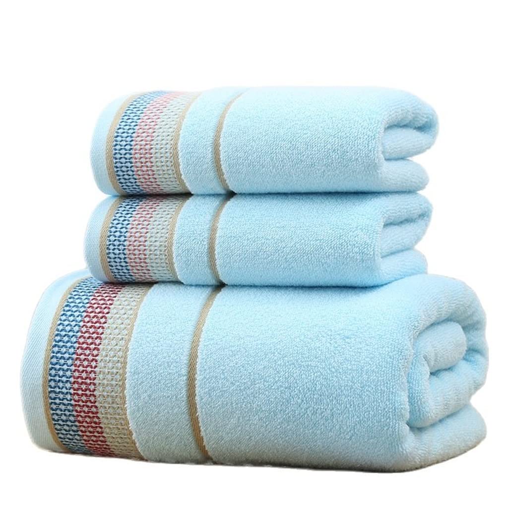 Rainbow Net Large Bath Towel Set - Soft Face Wash & Beach Towel for Women, Blue - Perfect for Swimming, Spa, Gym & Home Bathroom Use