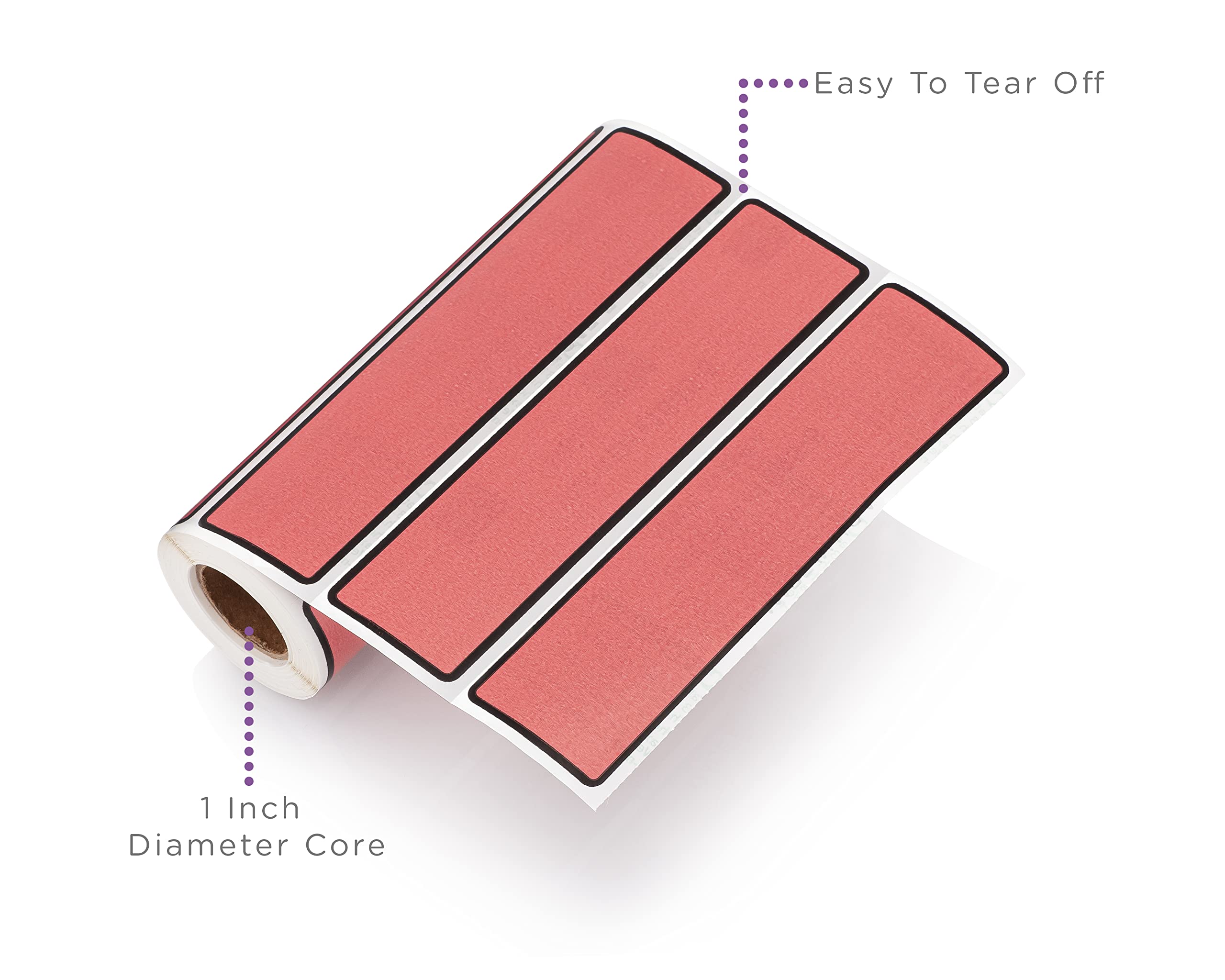 Carstens Adhesive Binder Spine Labels, 5 3/8” x 1 3/8”, 200-Pack Rose Color Stickers for 1.5” to 4” Ring Binders - Perfect for Office Organization, School Supplies & Filing Systems