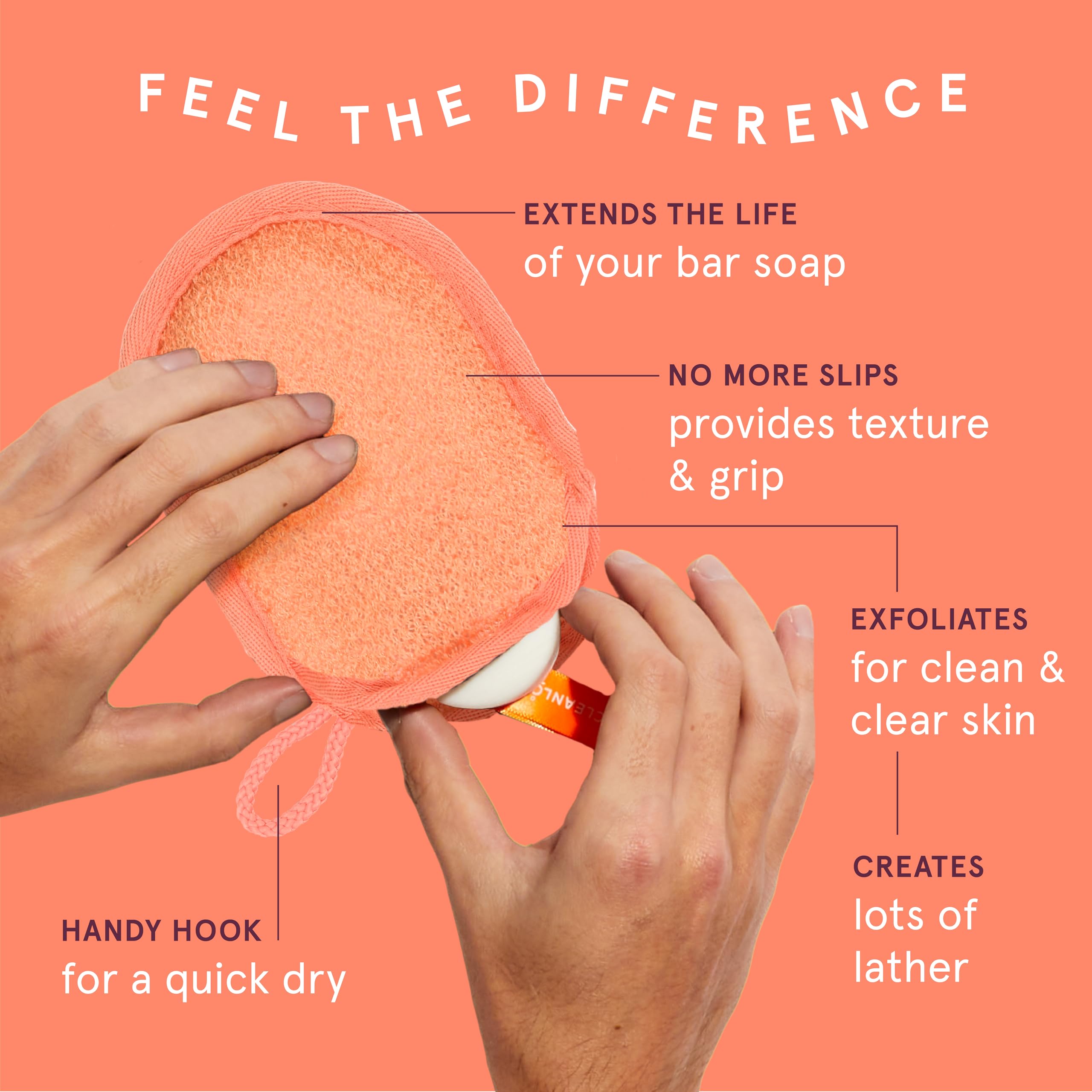 Clean Logic Exfoliating Soap Saver for Bath & Body - Gentle Skin Cleansing & Exfoliation - Perfect for Shower, Bath & Spa Use