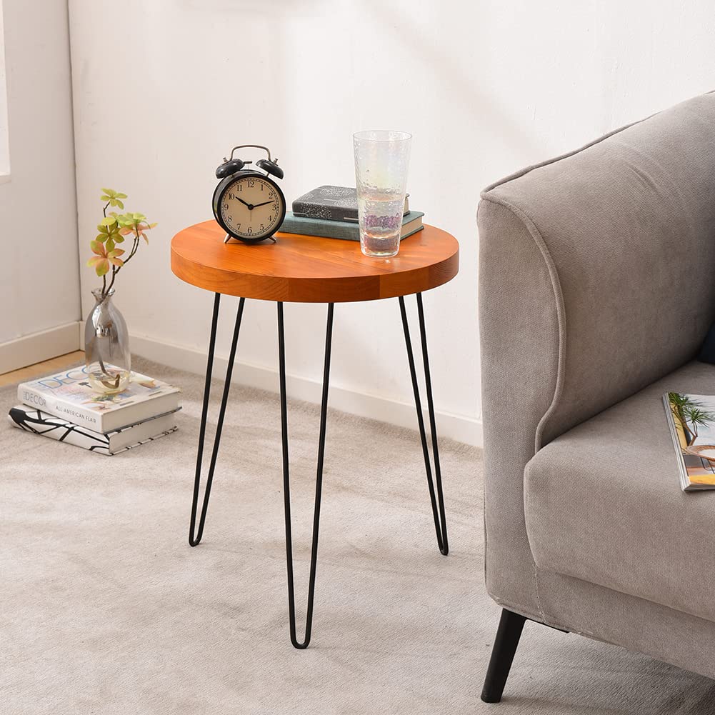 Round Wood Side Table - Small Accent End Table with Wooden Top for Living Room, Bedroom, or Office - Perfect as Nightstand, Coffee Table, or Space-Saving Furniture for Small Apartments