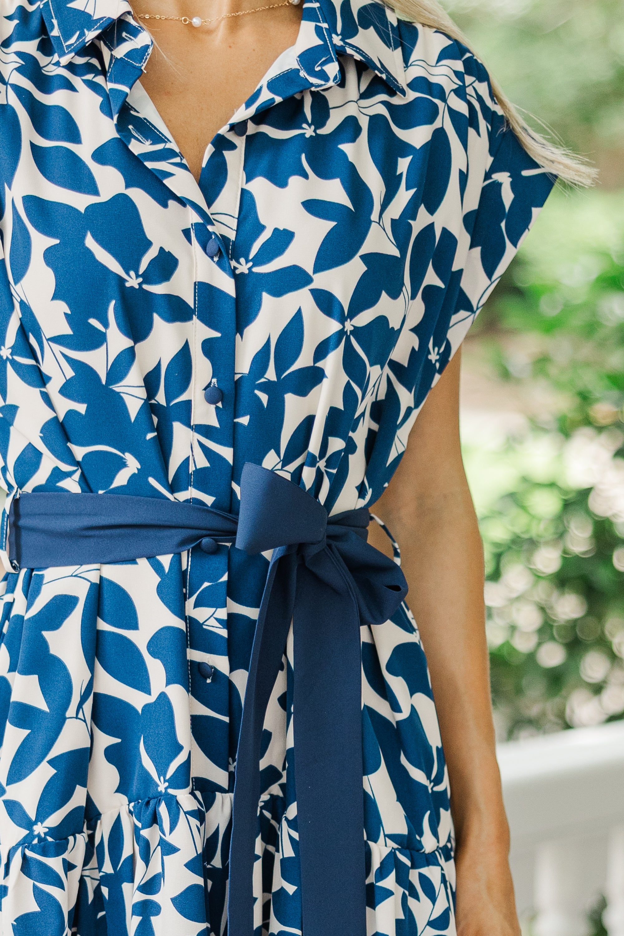 Elegant Navy Blue Floral Maxi Dress for Women - Perfect for Summer Weddings, Beach Vacations & Date Nights